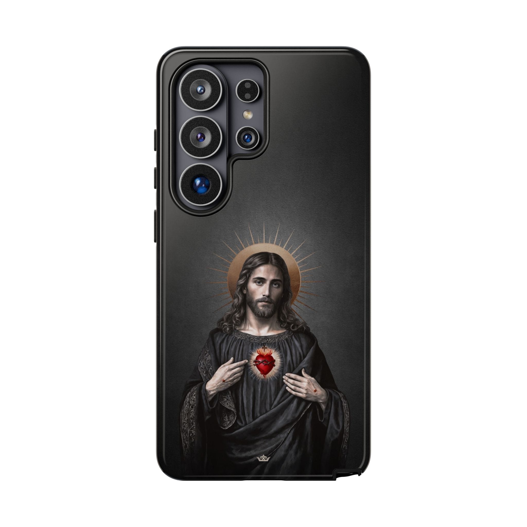 Sacred Heart of Jesus Hard Phone Case (Vintage Black) Copyright VENXARA