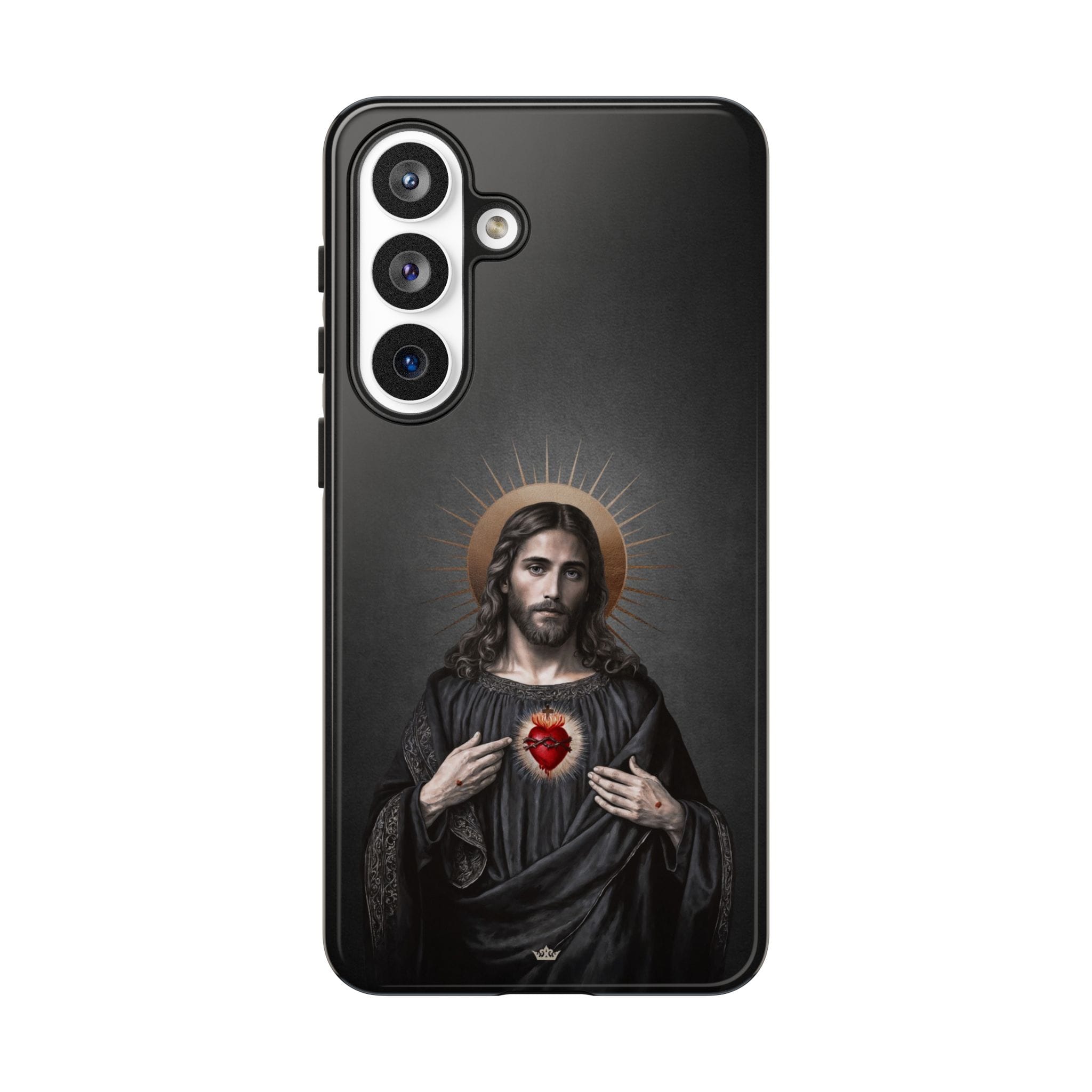 Sacred Heart of Jesus Hard Phone Case (Vintage Black) Copyright VENXARA