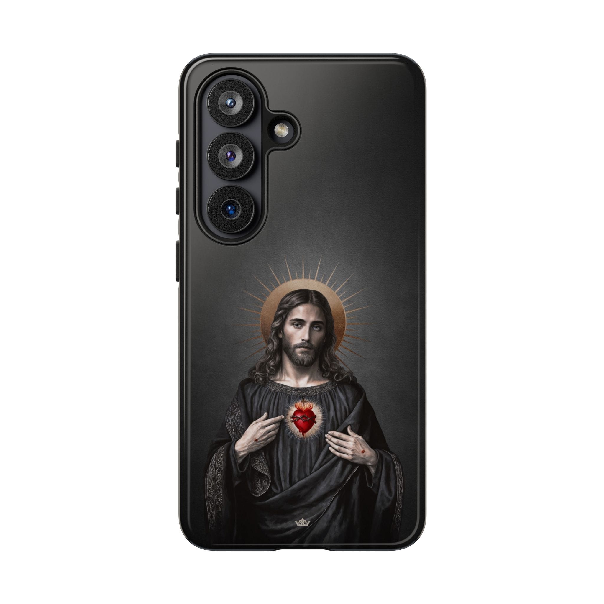 Sacred Heart of Jesus Hard Phone Case (Vintage Black) Copyright VENXARA