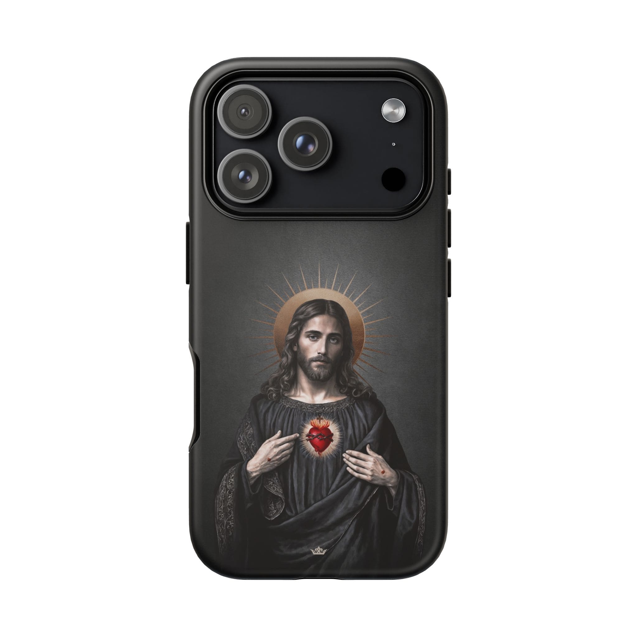 Sacred Heart of Jesus Hard Phone Case (Vintage Black) Copyright VENXARA