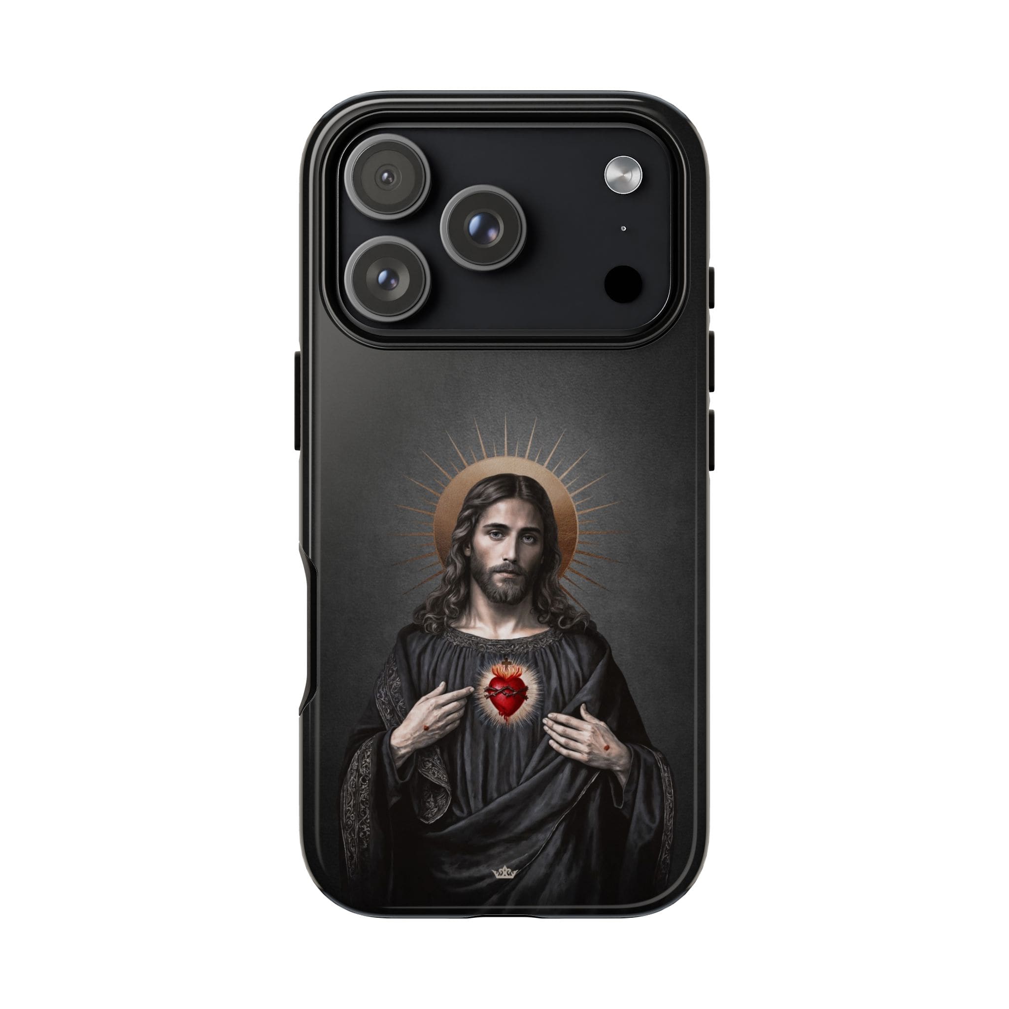 Sacred Heart of Jesus Hard Phone Case (Vintage Black) Copyright VENXARA