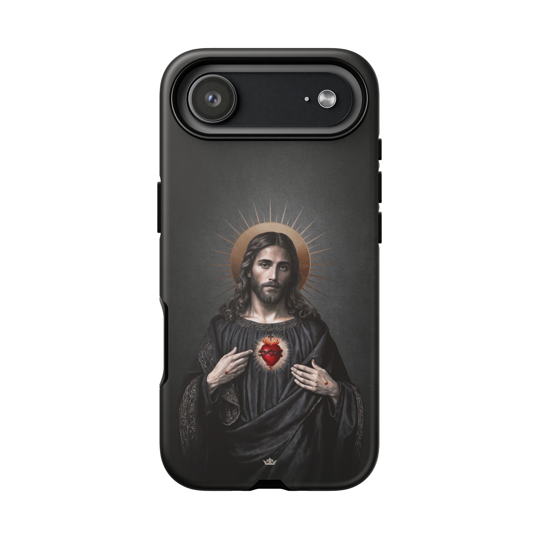 Sacred Heart of Jesus Hard Phone Case (Vintage Black) Copyright VENXARA
