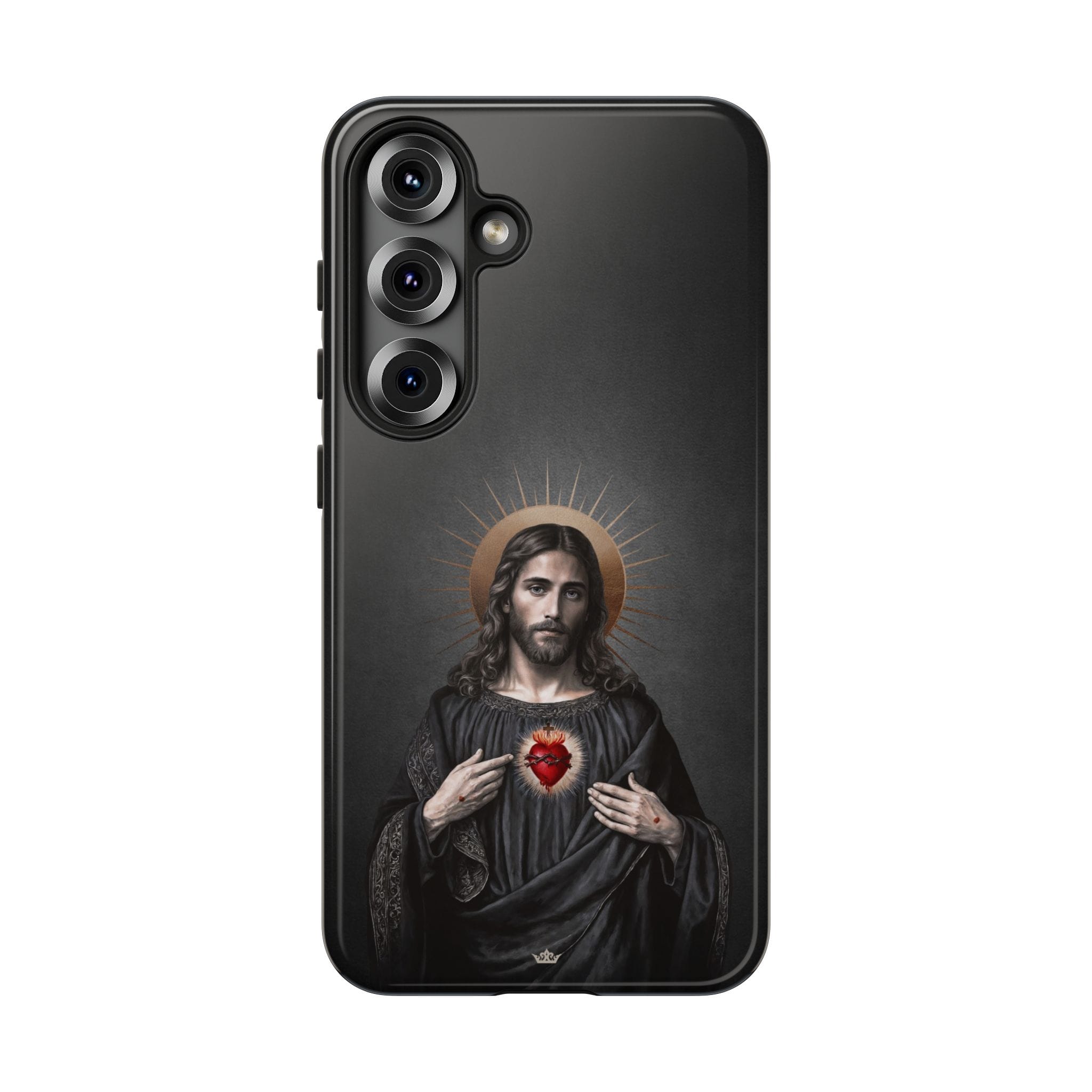 Sacred Heart of Jesus Hard Phone Case (Vintage Black) Copyright VENXARA