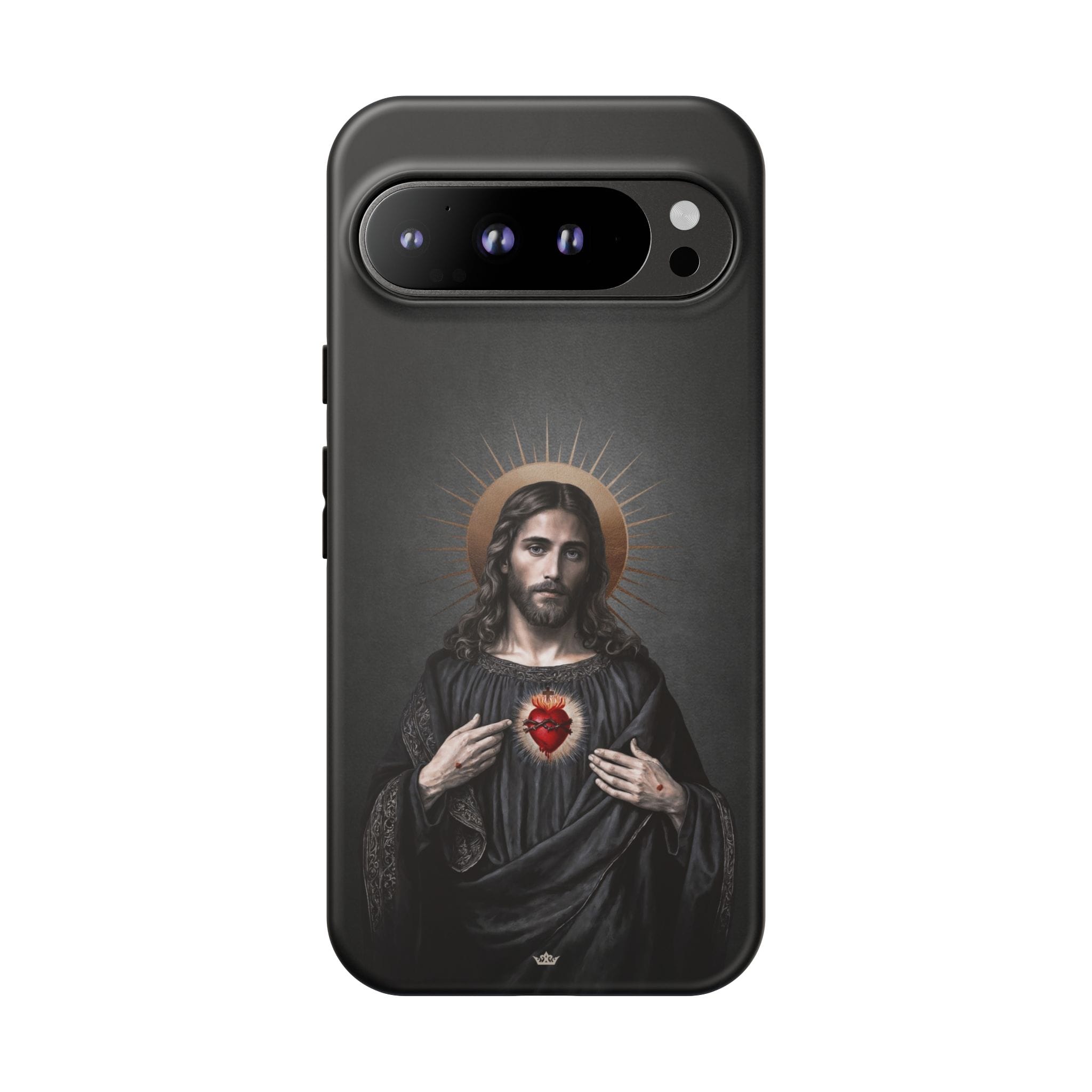 Sacred Heart of Jesus Hard Phone Case (Vintage Black) Copyright VENXARA