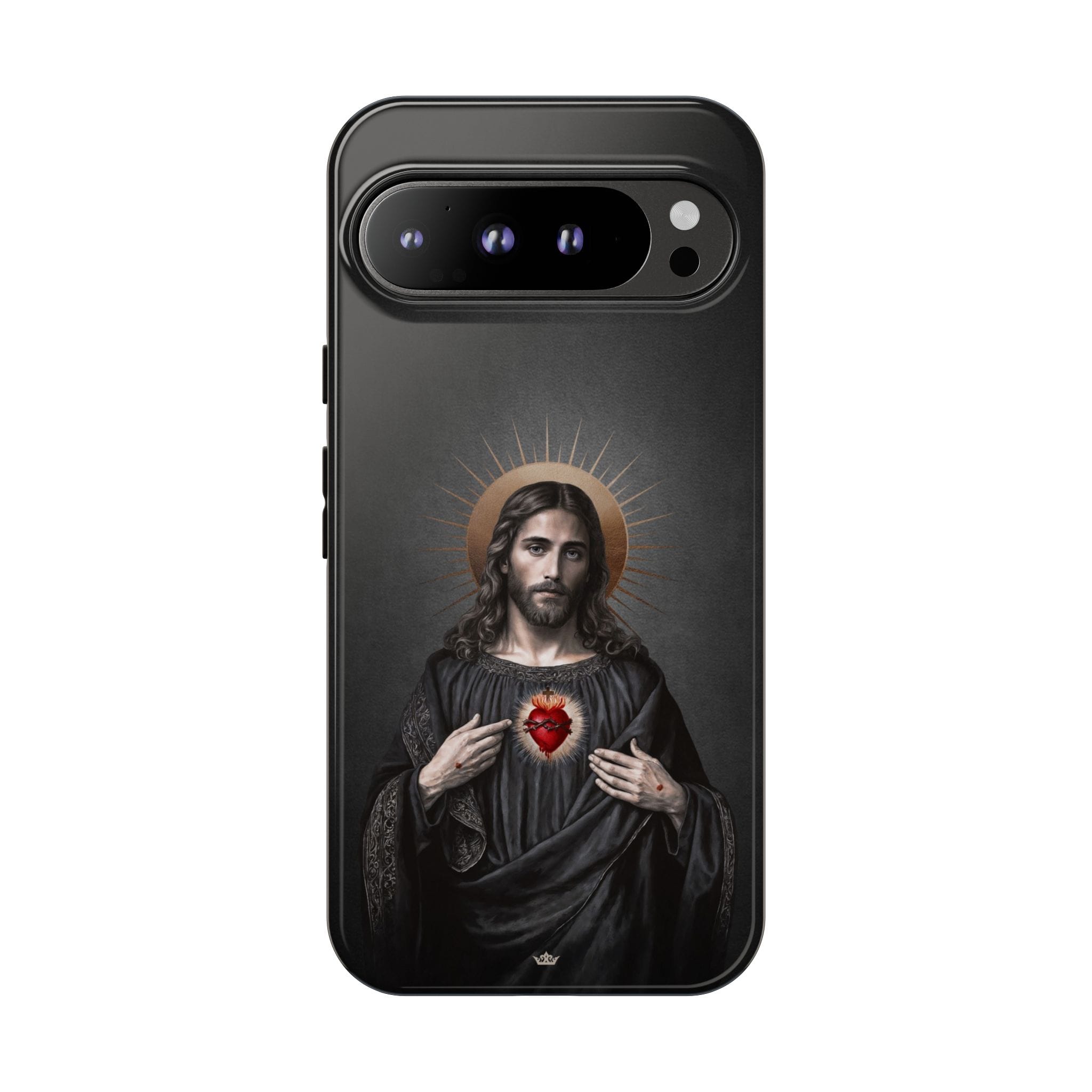 Sacred Heart of Jesus Hard Phone Case (Vintage Black) Copyright VENXARA