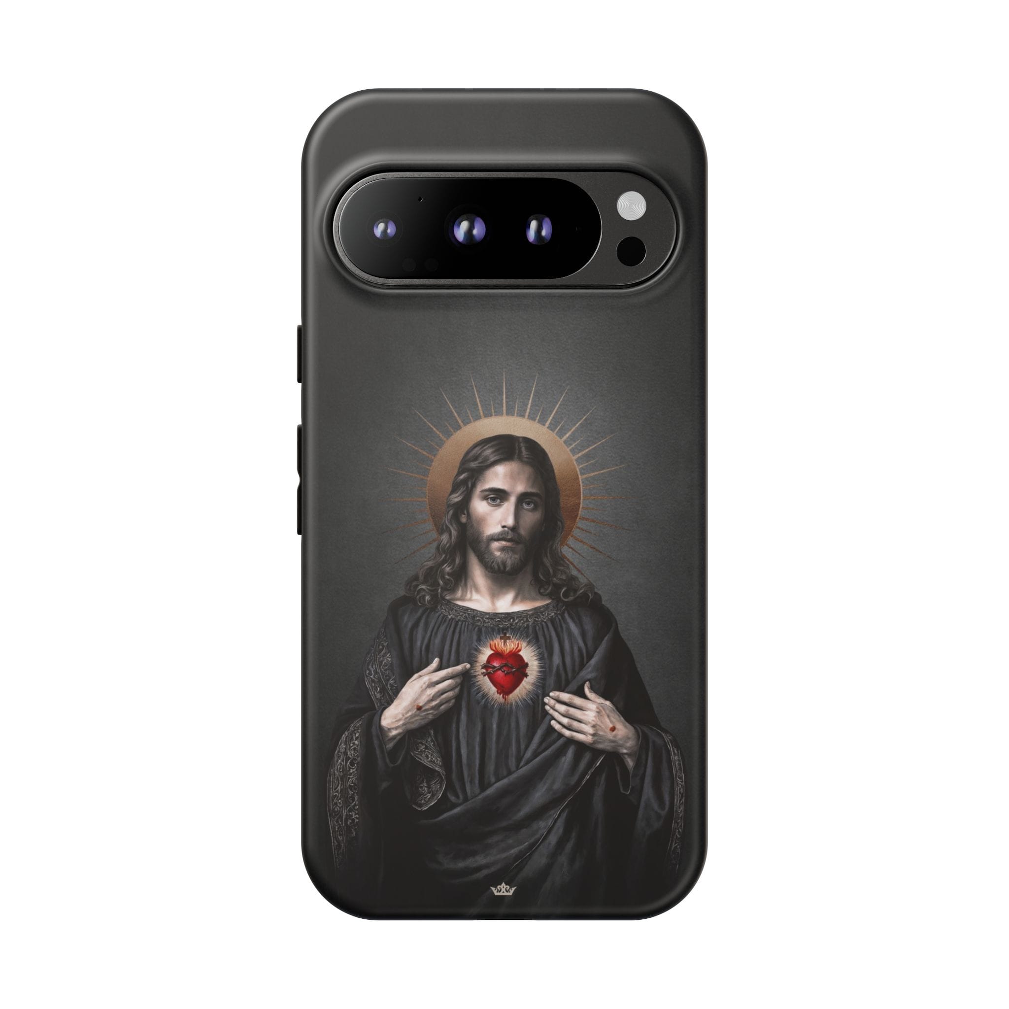 Sacred Heart of Jesus Hard Phone Case (Vintage Black) Copyright VENXARA