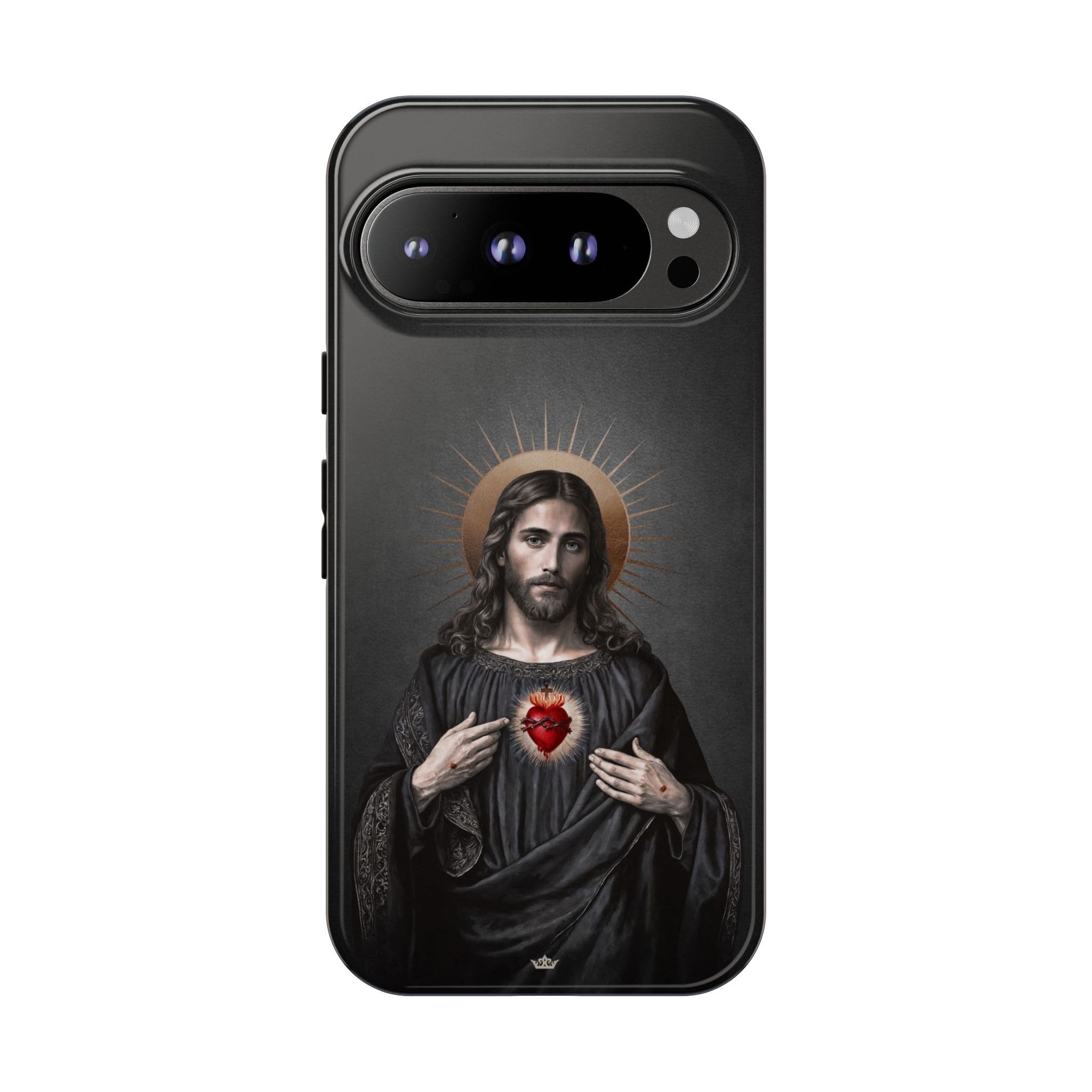 Sacred Heart of Jesus Hard Phone Case (Vintage Black) Copyright VENXARA