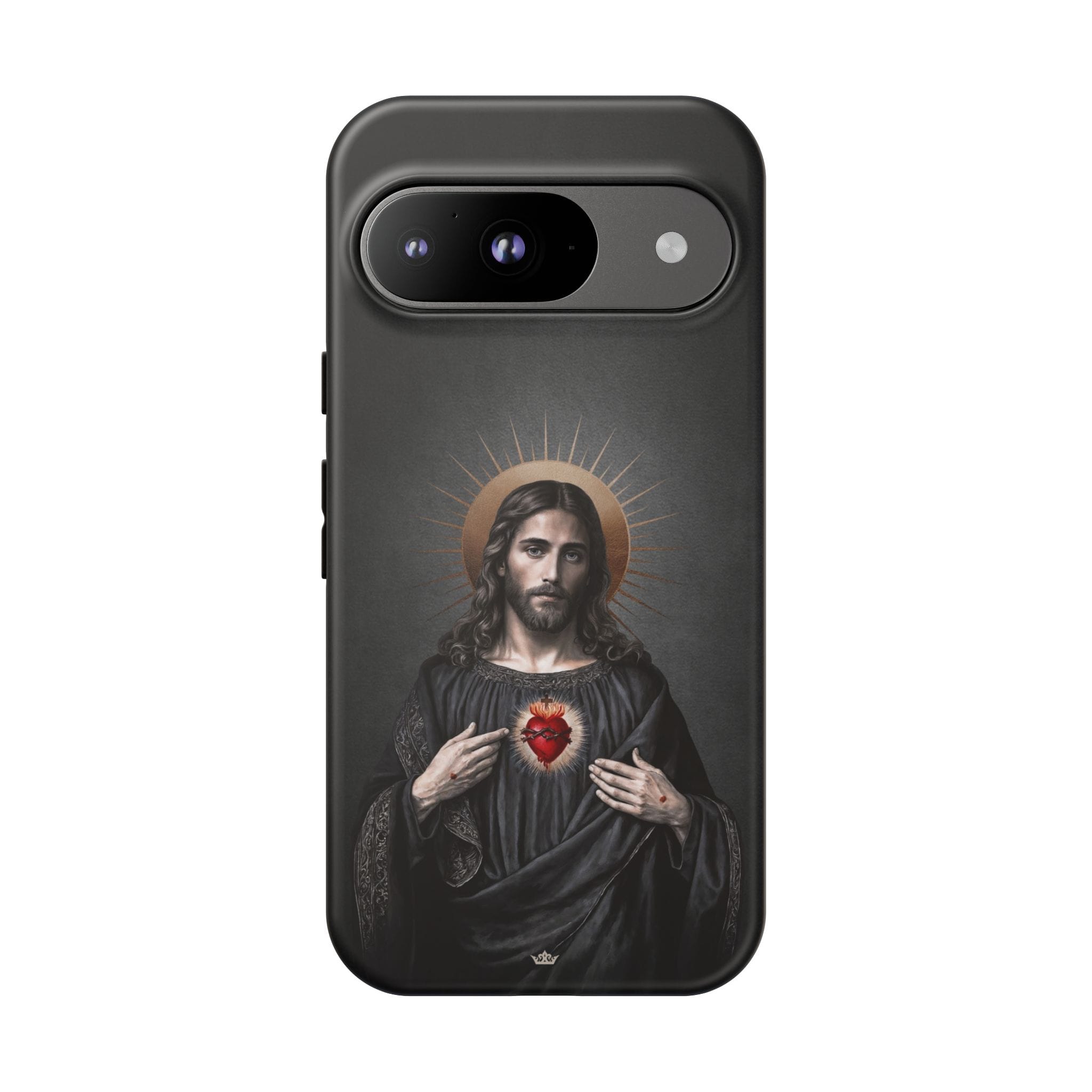 Sacred Heart of Jesus Hard Phone Case (Vintage Black) Copyright VENXARA