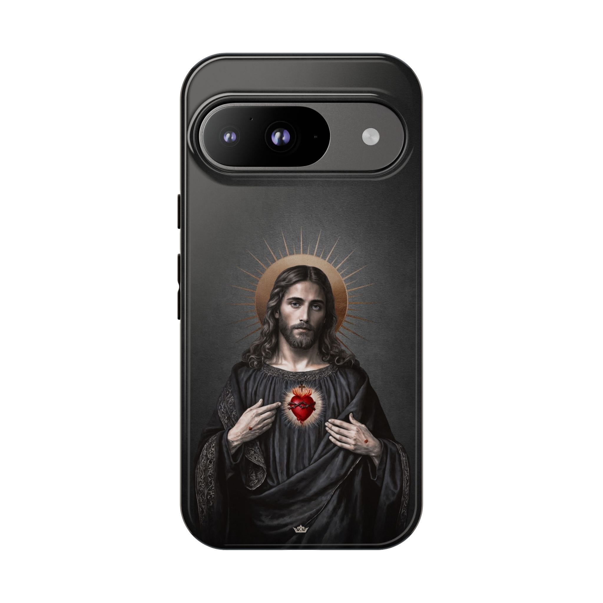 Sacred Heart of Jesus Hard Phone Case (Vintage Black) Copyright VENXARA