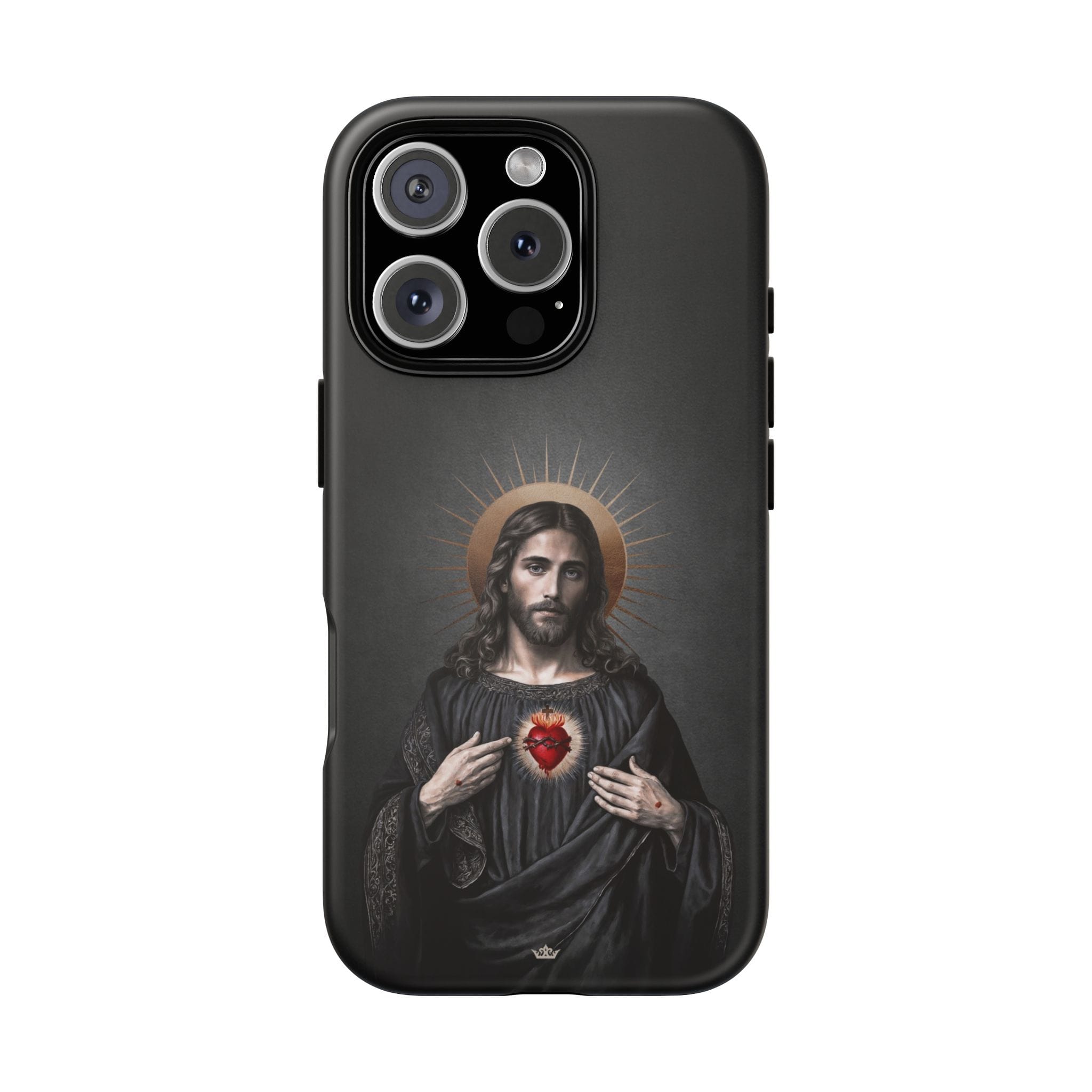 Sacred Heart of Jesus Hard Phone Case (Vintage Black) Copyright VENXARA