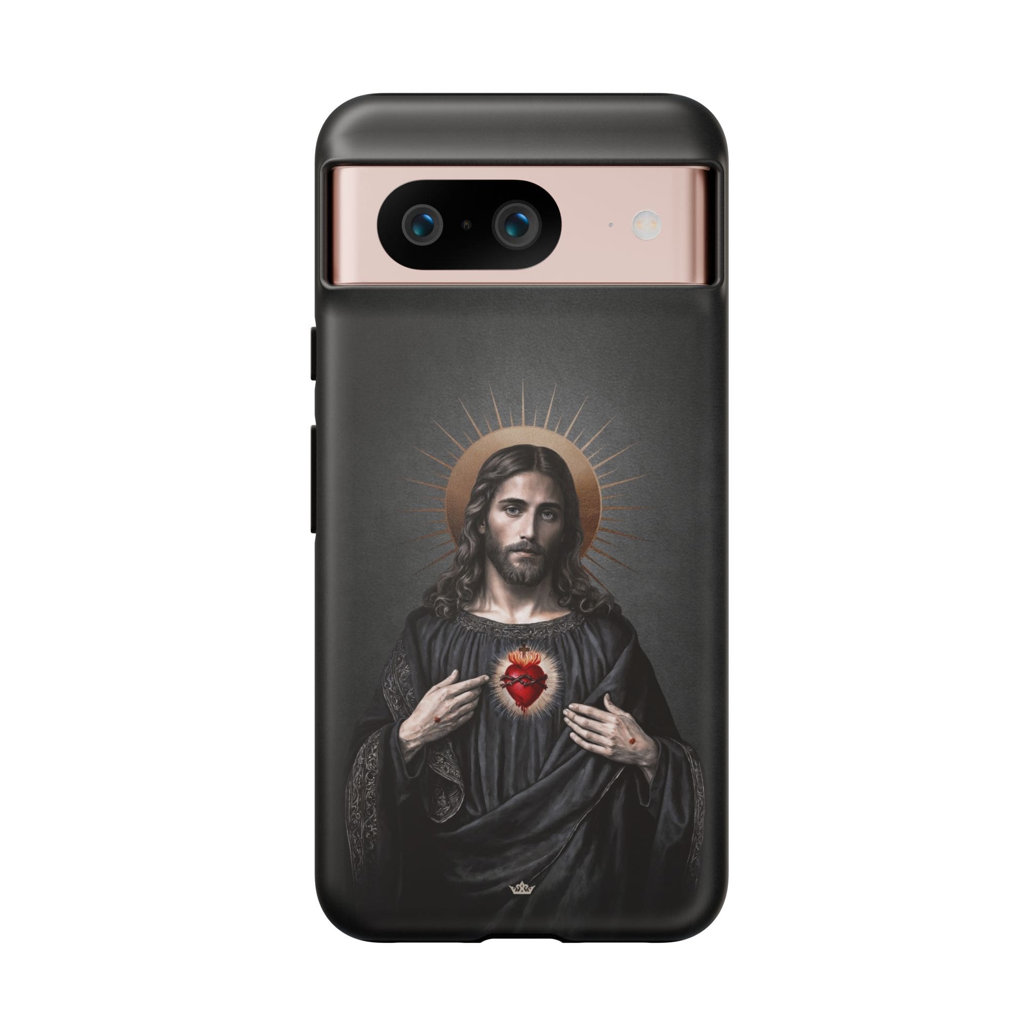 Sacred Heart of Jesus Hard Phone Case (Vintage Black) Copyright VENXARA