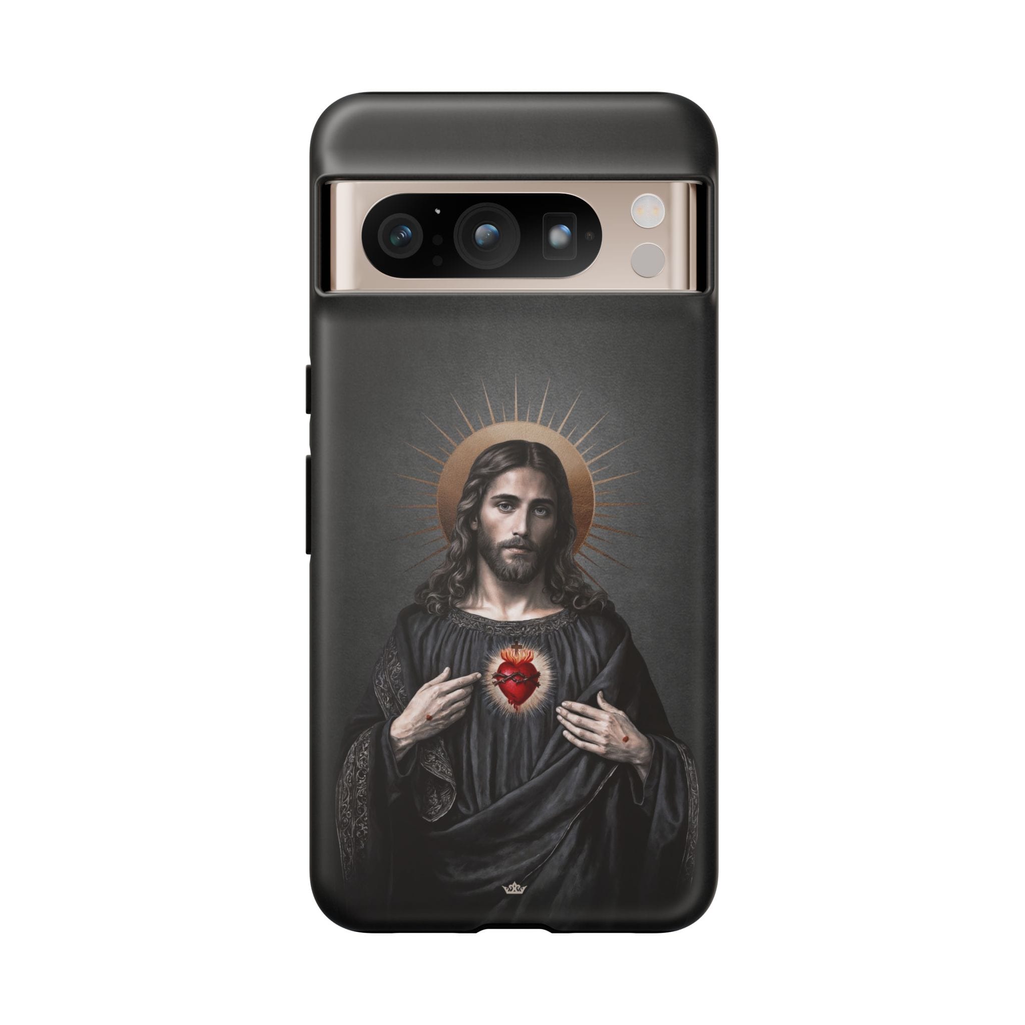 Sacred Heart of Jesus Hard Phone Case (Vintage Black) Copyright VENXARA