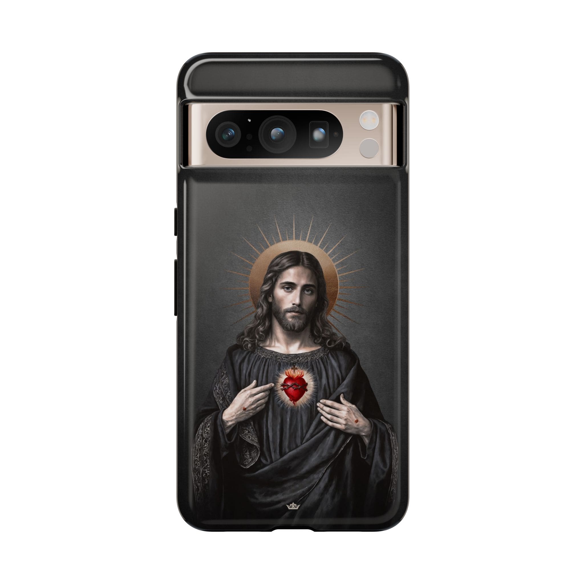 Sacred Heart of Jesus Hard Phone Case (Vintage Black) Copyright VENXARA