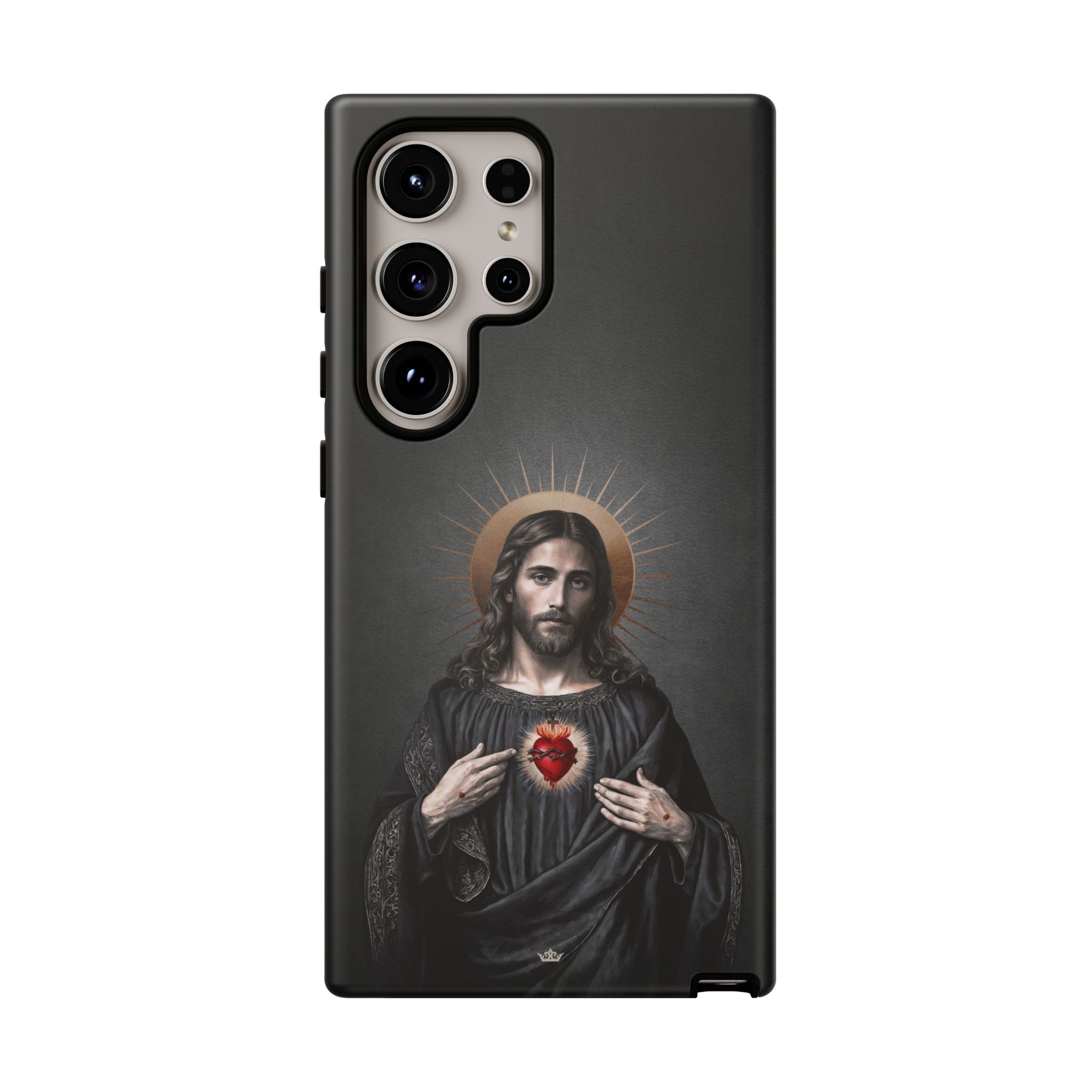 Sacred Heart of Jesus Hard Phone Case (Vintage Black) Copyright VENXARA