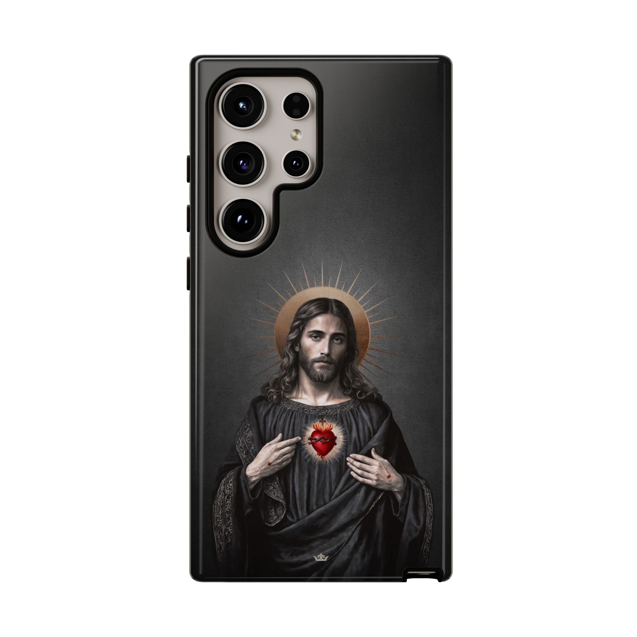 Sacred Heart of Jesus Hard Phone Case (Vintage Black) Copyright VENXARA