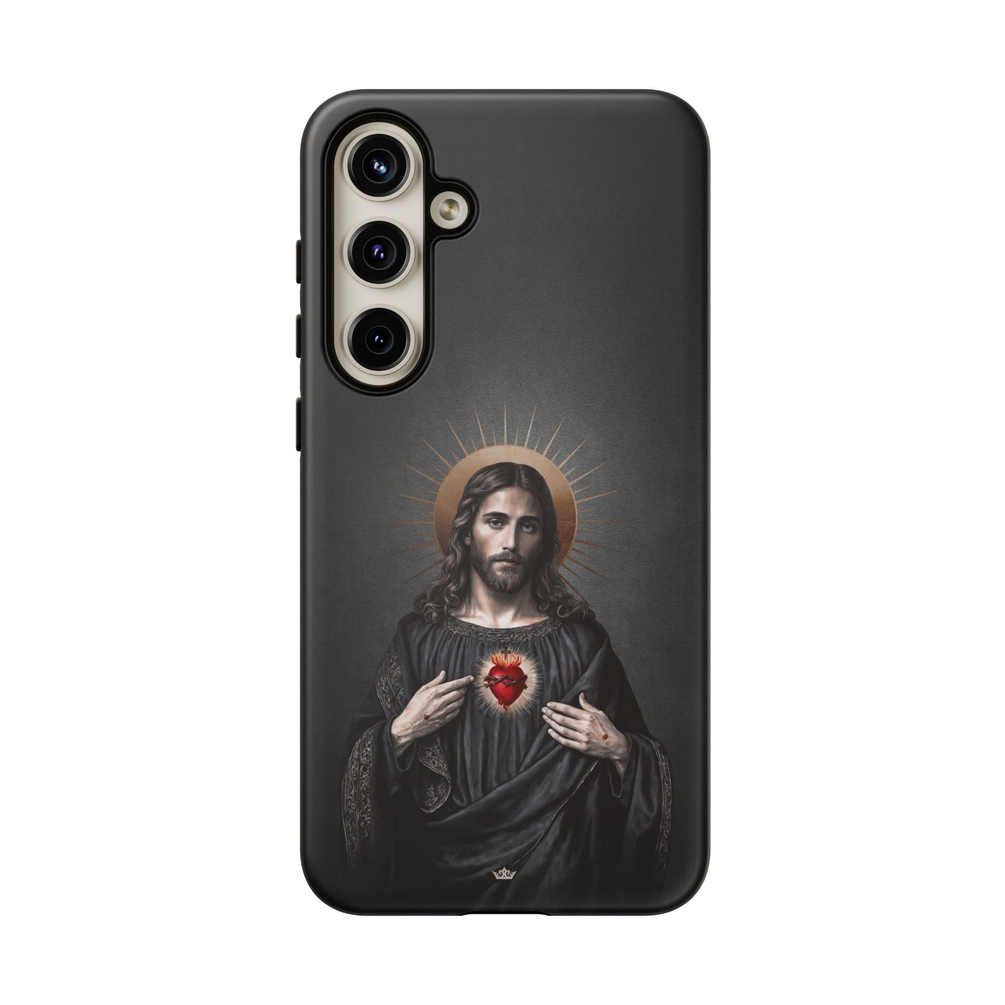 Sacred Heart of Jesus Hard Phone Case (Vintage Black) Copyright VENXARA