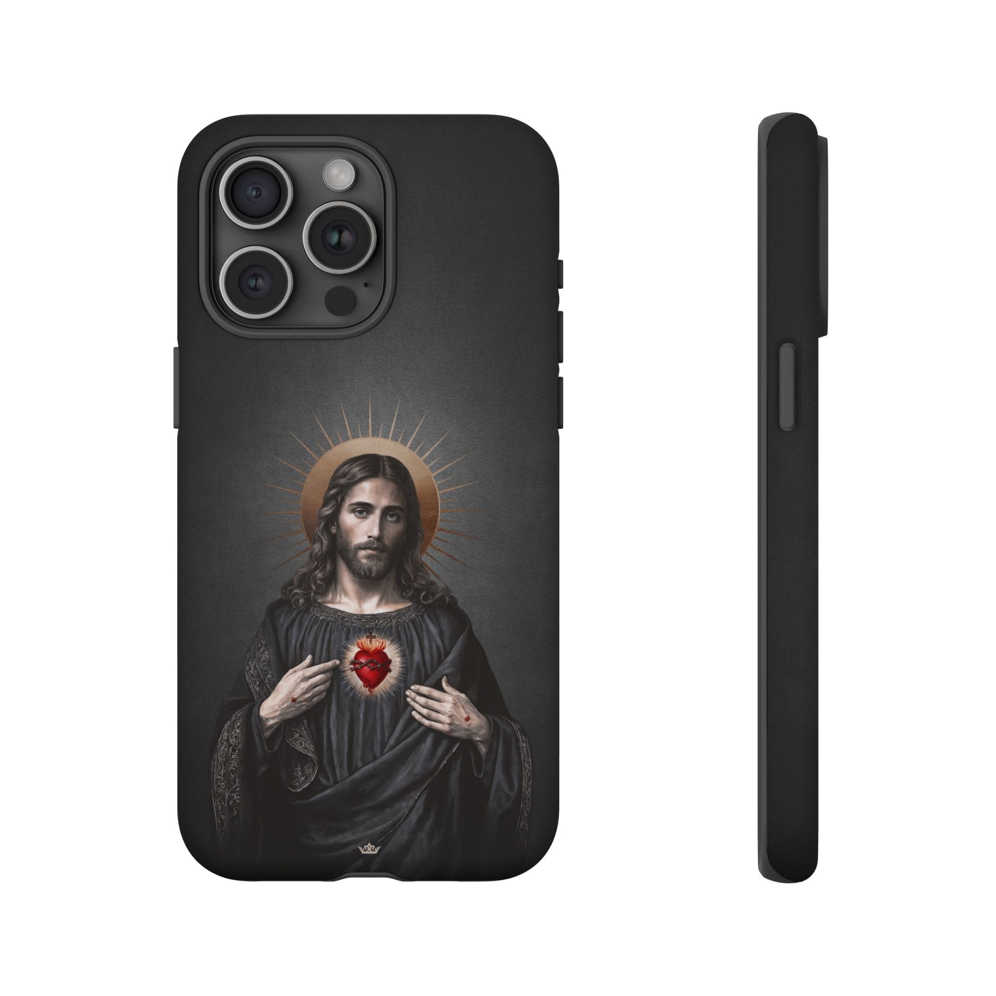 Sacred Heart of Jesus Hard Phone Case (Vintage Black) Copyright VENXARA