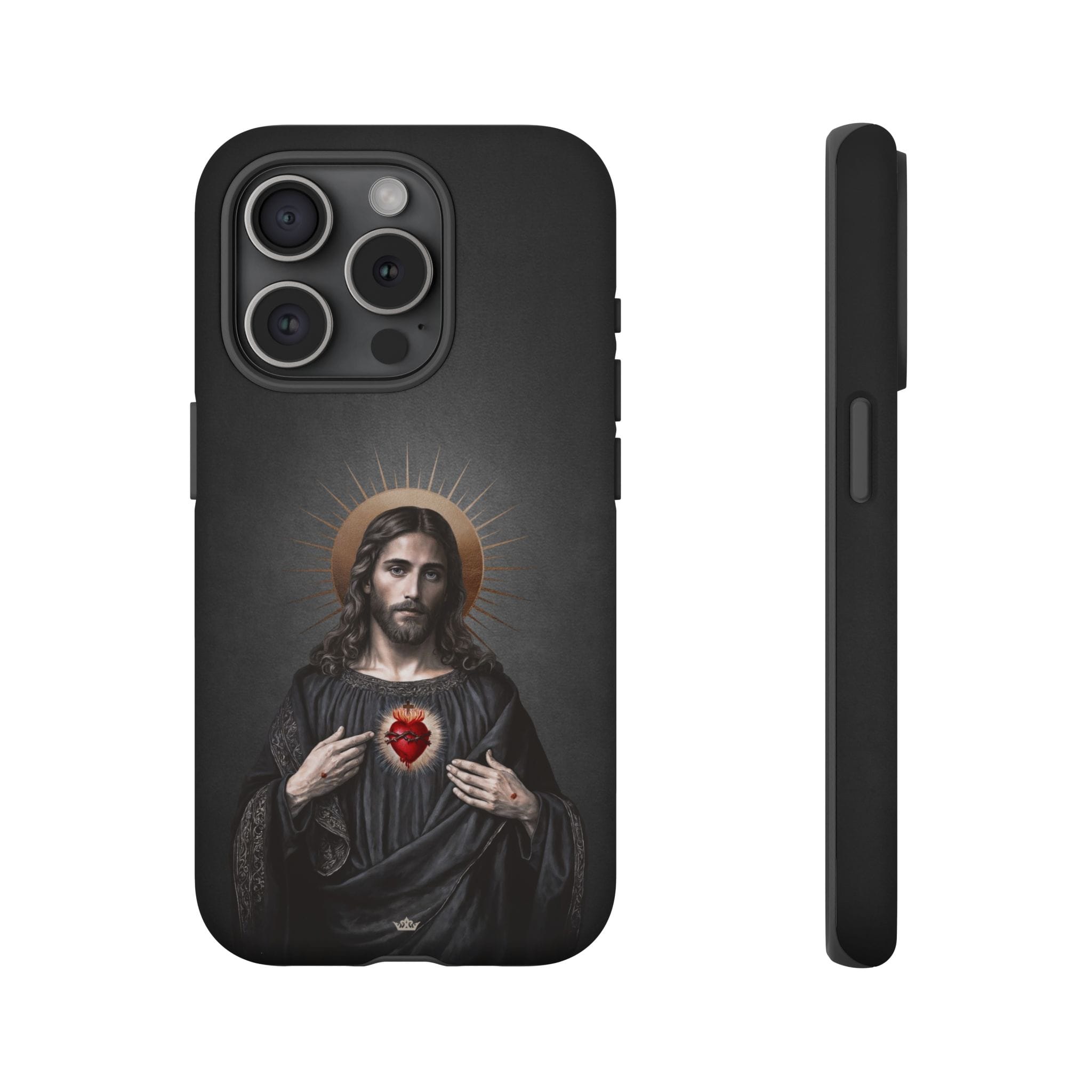 Sacred Heart of Jesus Hard Phone Case (Vintage Black) Copyright VENXARA