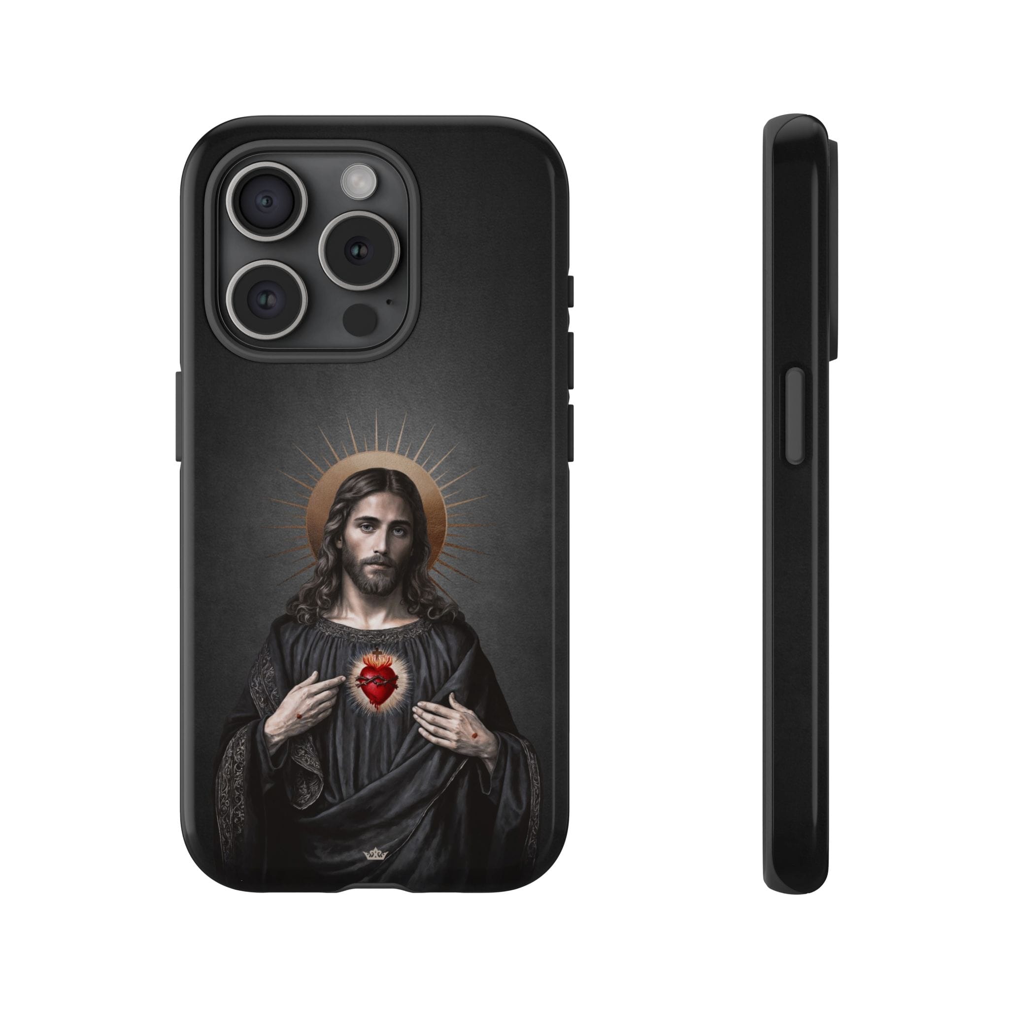 Sacred Heart of Jesus Hard Phone Case (Vintage Black) Copyright VENXARA