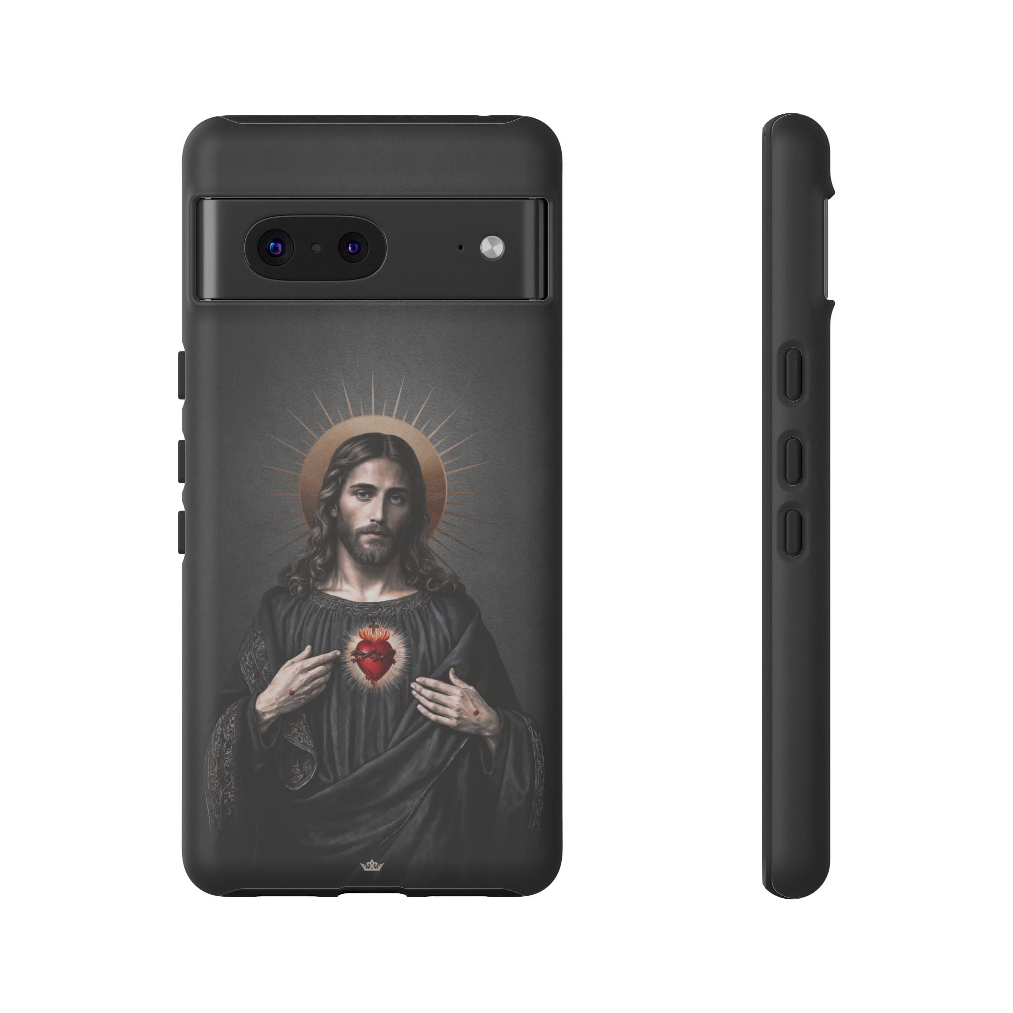 Sacred Heart of Jesus Hard Phone Case (Vintage Black) Copyright VENXARA