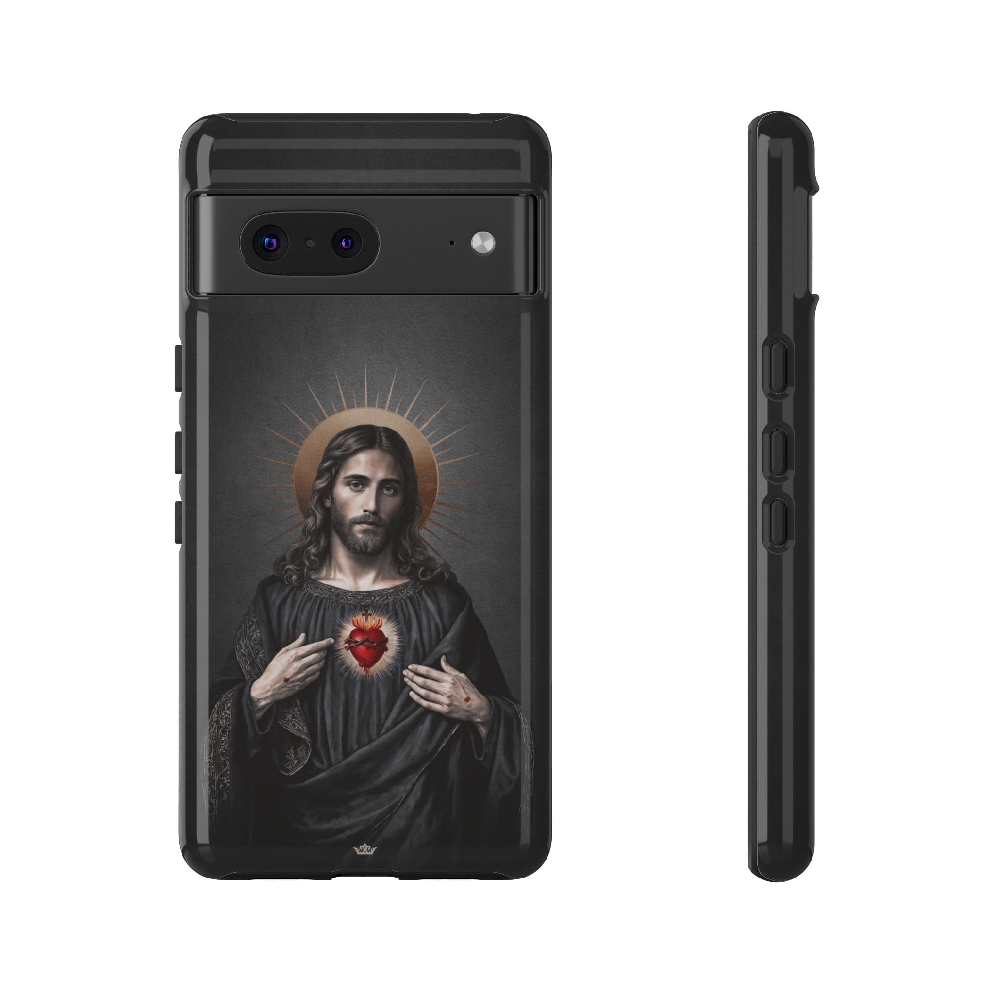 Sacred Heart of Jesus Hard Phone Case (Vintage Black) Copyright VENXARA