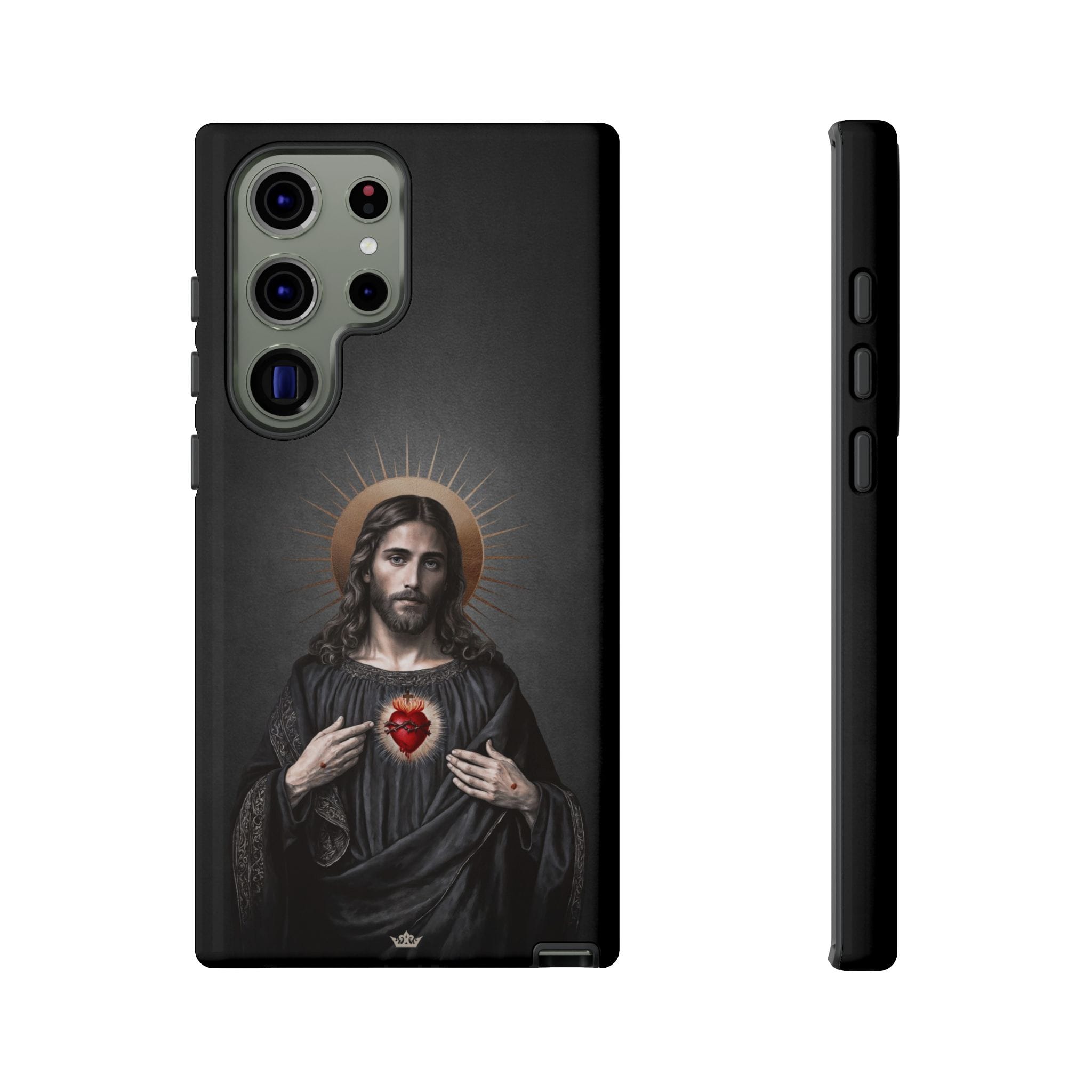 Sacred Heart of Jesus Hard Phone Case (Vintage Black) Copyright VENXARA