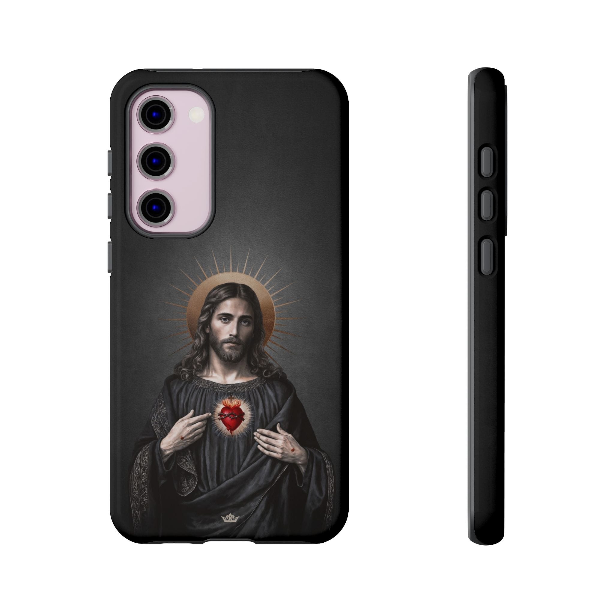 Sacred Heart of Jesus Hard Phone Case (Vintage Black) Copyright VENXARA