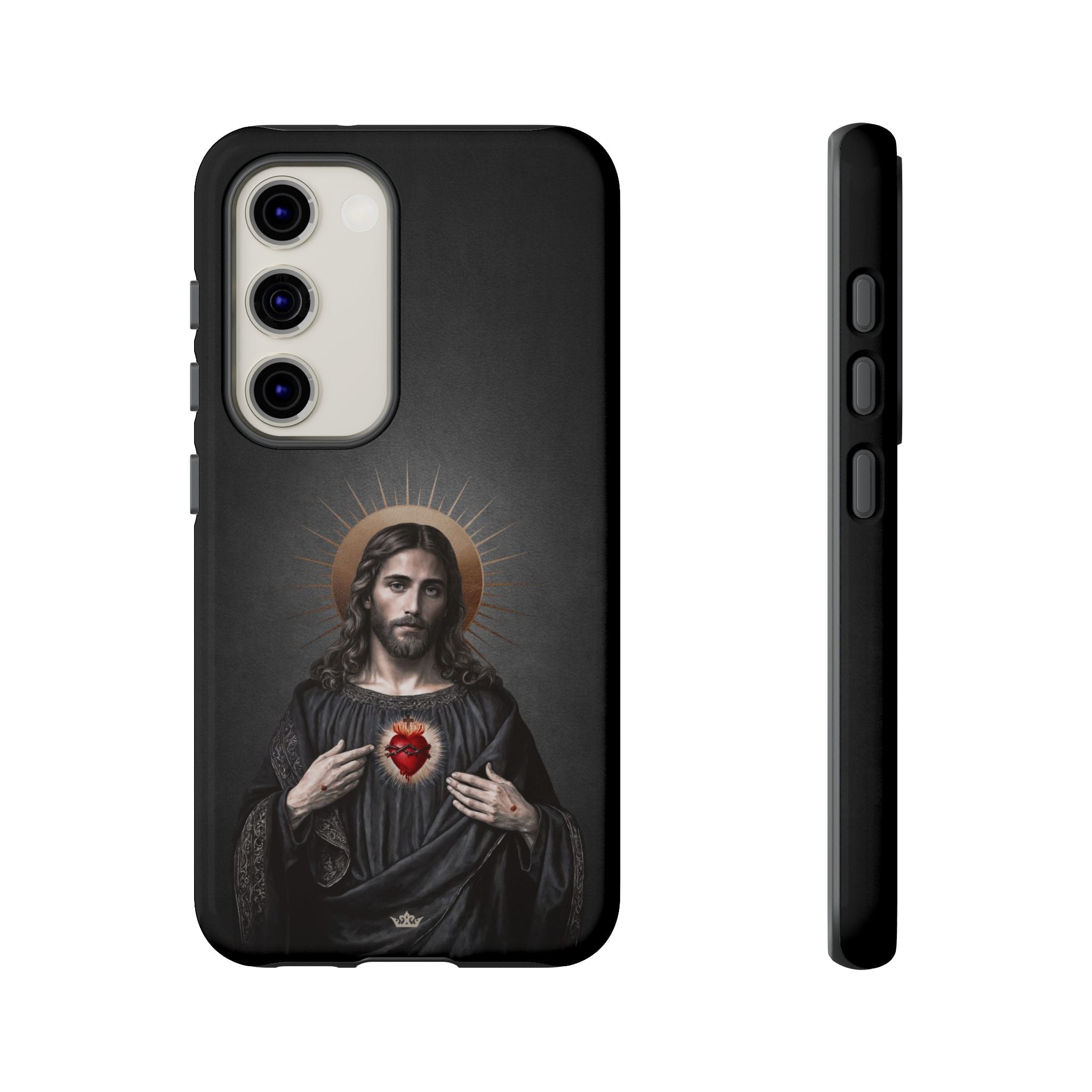 Sacred Heart of Jesus Hard Phone Case (Vintage Black) Copyright VENXARA