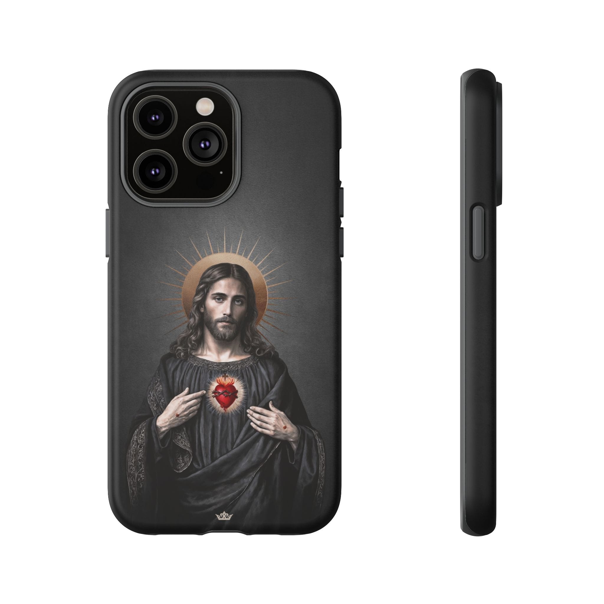 Sacred Heart of Jesus Hard Phone Case (Vintage Black) Copyright VENXARA
