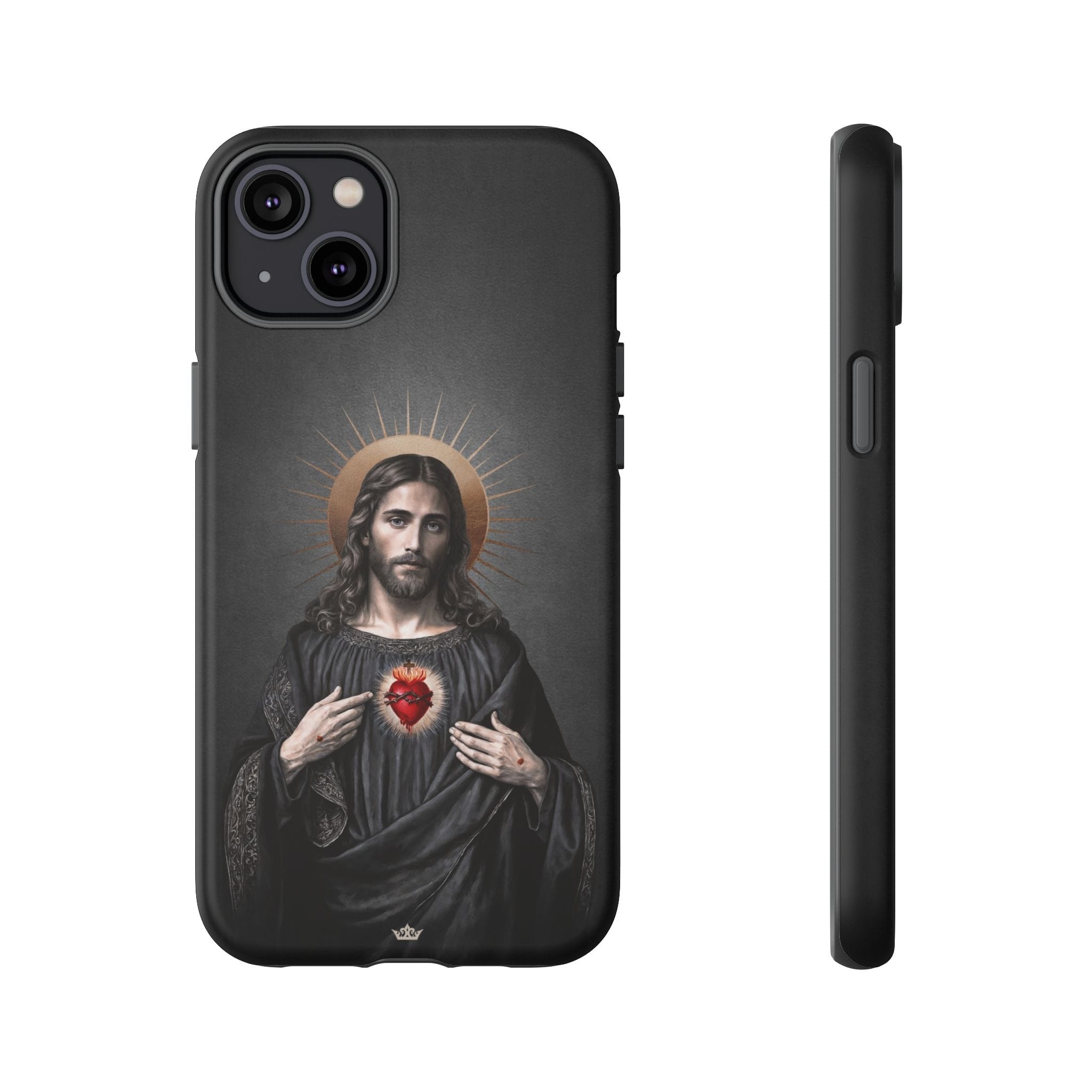 Sacred Heart of Jesus Hard Phone Case (Vintage Black) Copyright VENXARA