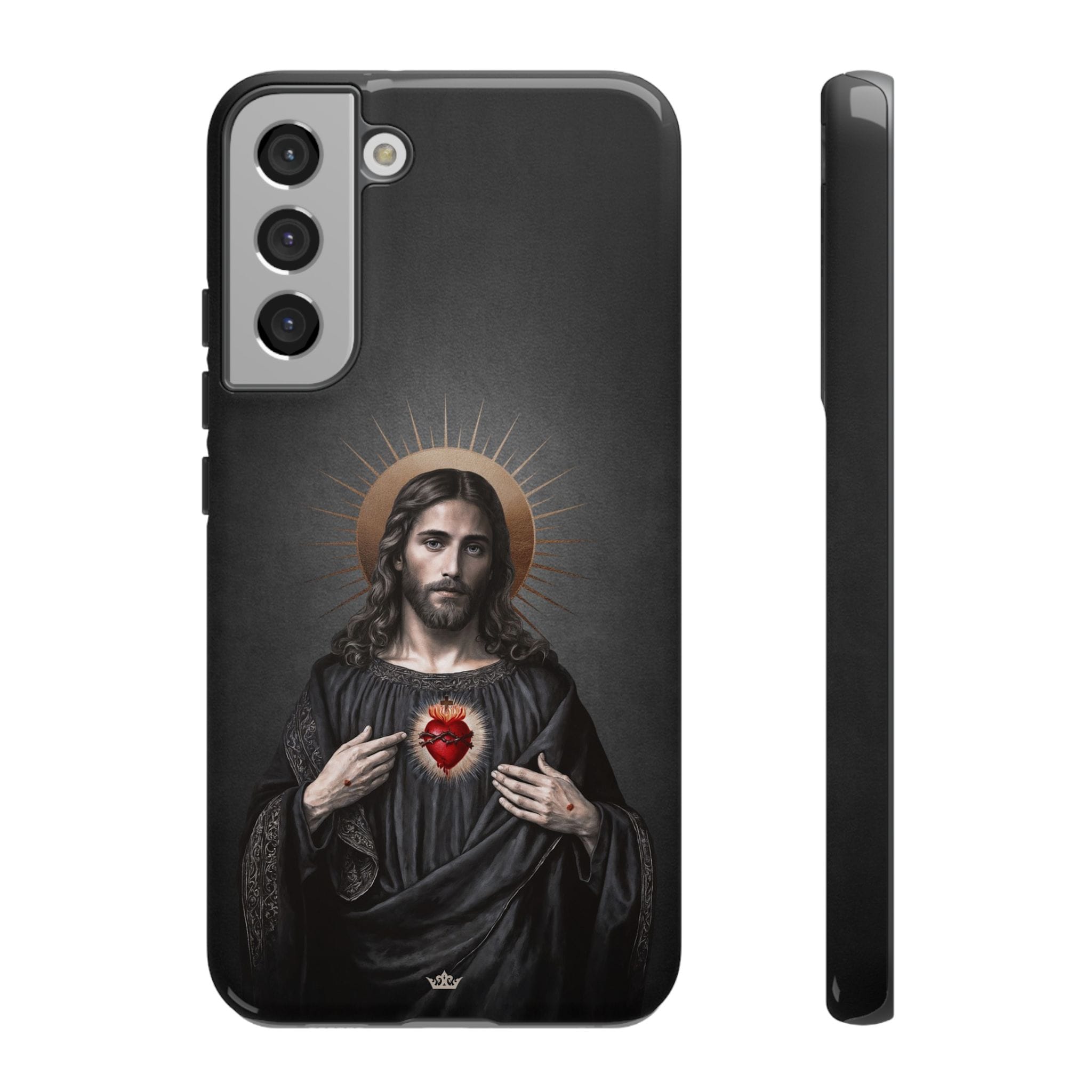 Sacred Heart of Jesus Hard Phone Case (Vintage Black) Copyright VENXARA
