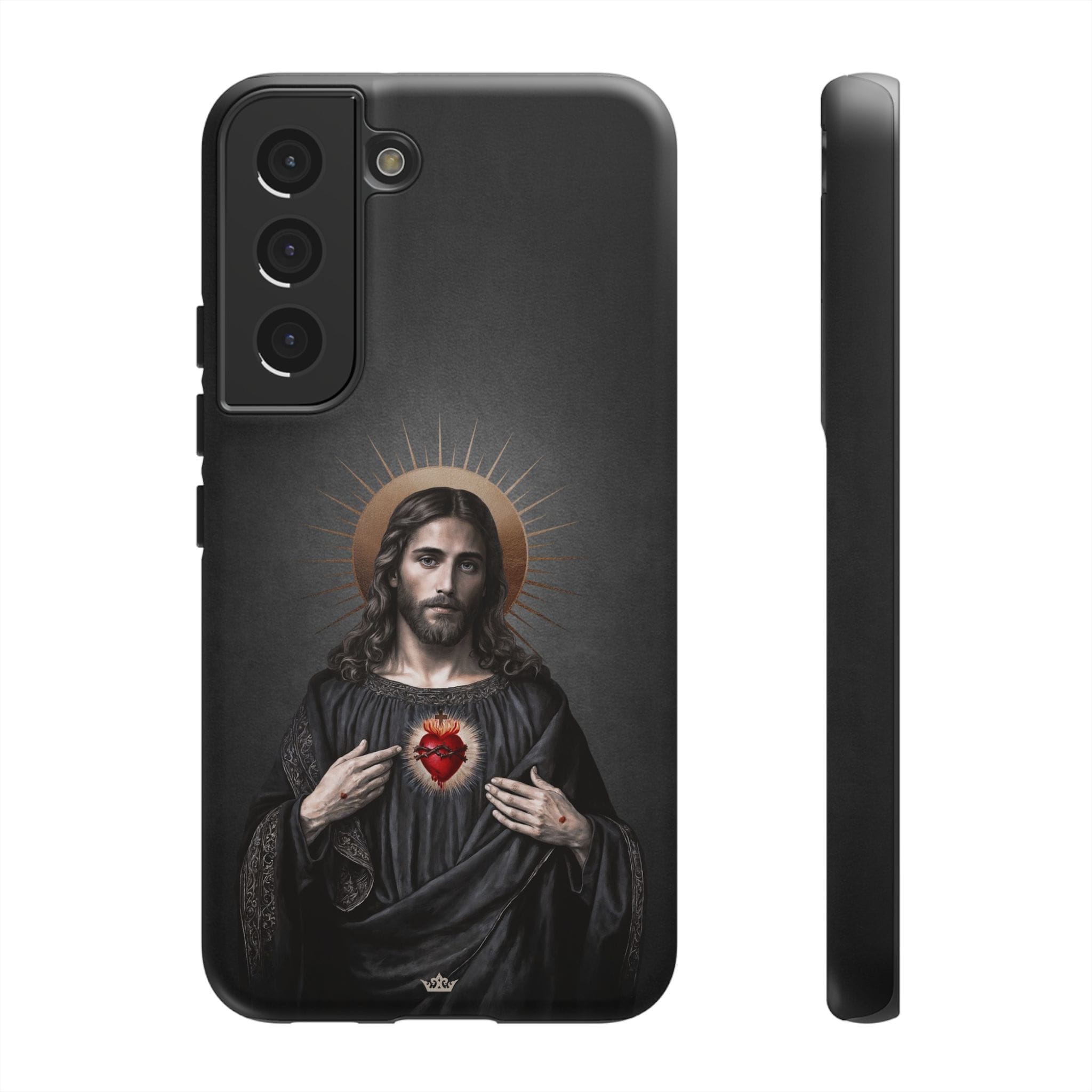 Sacred Heart of Jesus Hard Phone Case (Vintage Black) Copyright VENXARA