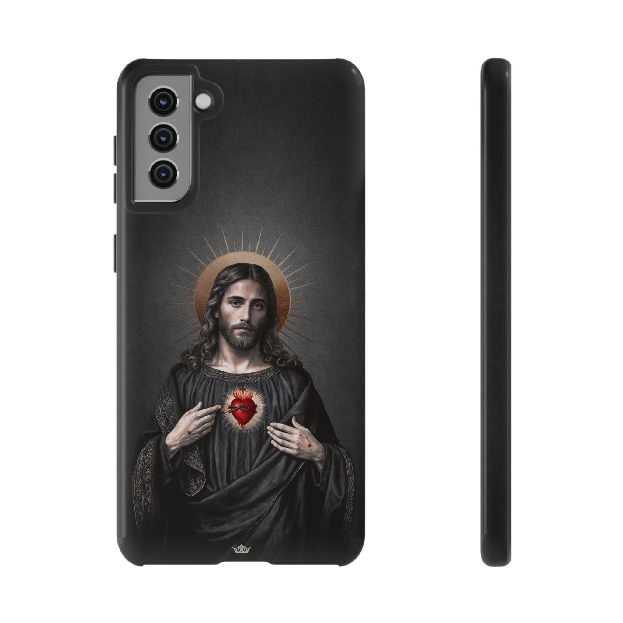 Sacred Heart of Jesus Hard Phone Case (Vintage Black) Copyright VENXARA
