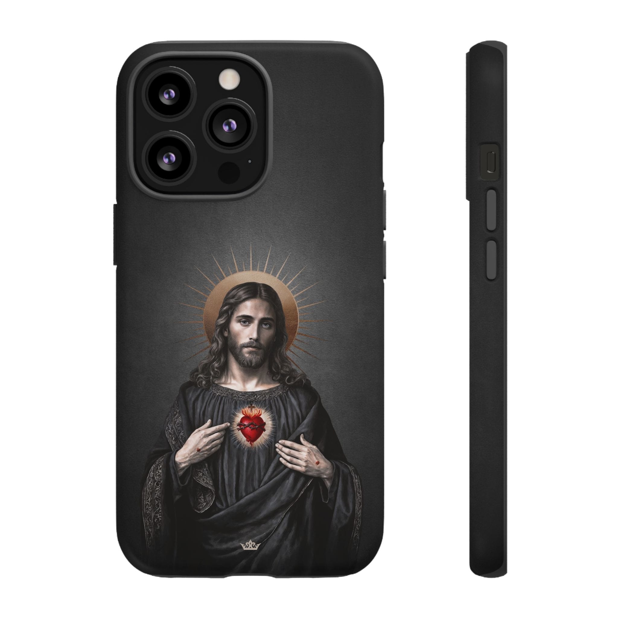 Sacred Heart of Jesus Hard Phone Case (Vintage Black) Copyright VENXARA