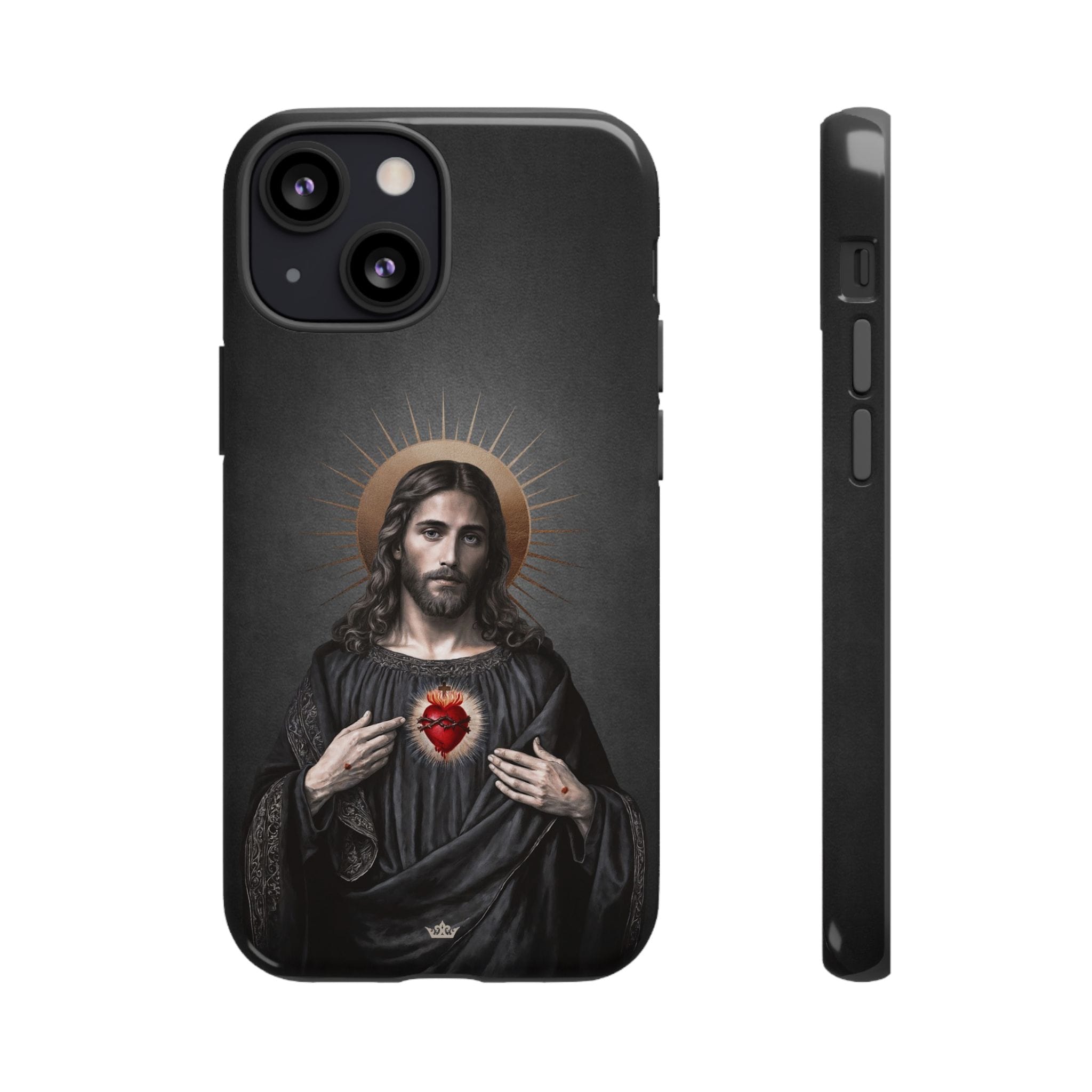 Sacred Heart of Jesus Hard Phone Case (Vintage Black) Copyright VENXARA
