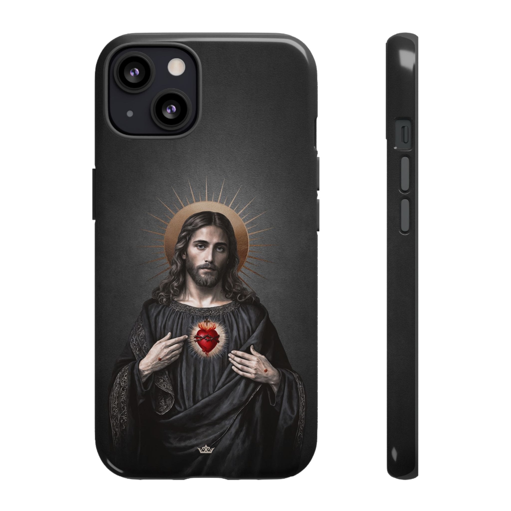 Sacred Heart of Jesus Hard Phone Case (Vintage Black) Copyright VENXARA