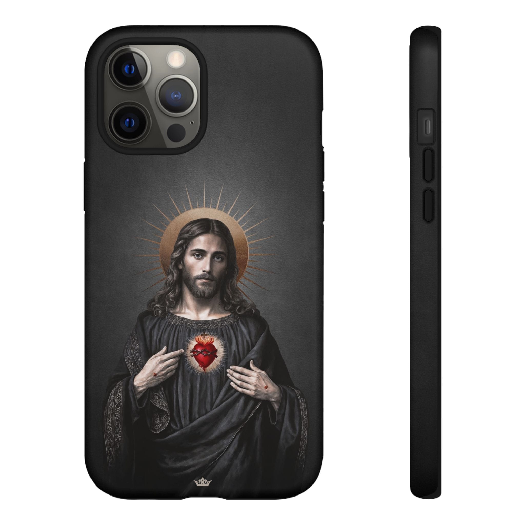 Sacred Heart of Jesus Hard Phone Case (Vintage Black) Copyright VENXARA