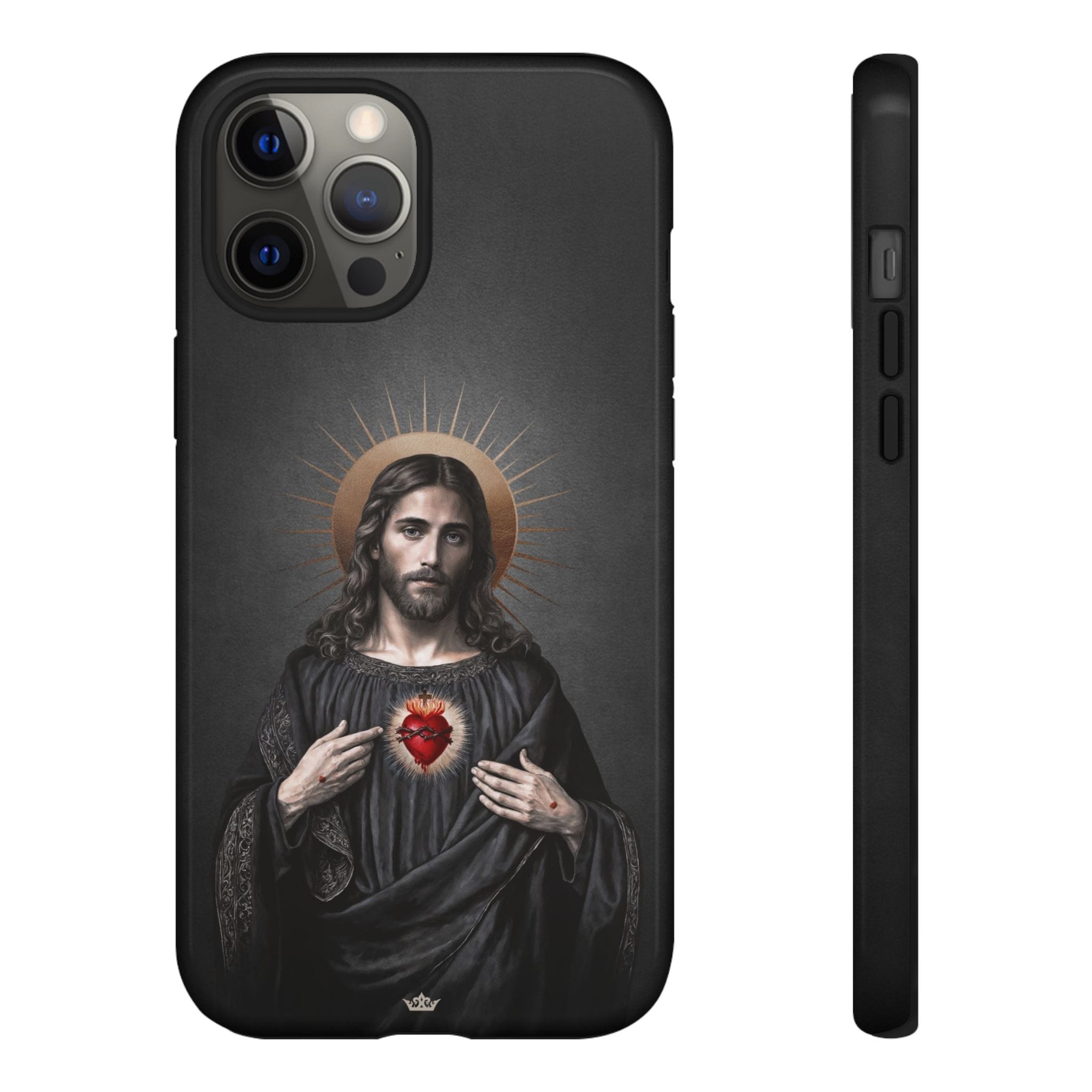 Sacred Heart of Jesus Hard Phone Case (Vintage Black) Copyright VENXARA