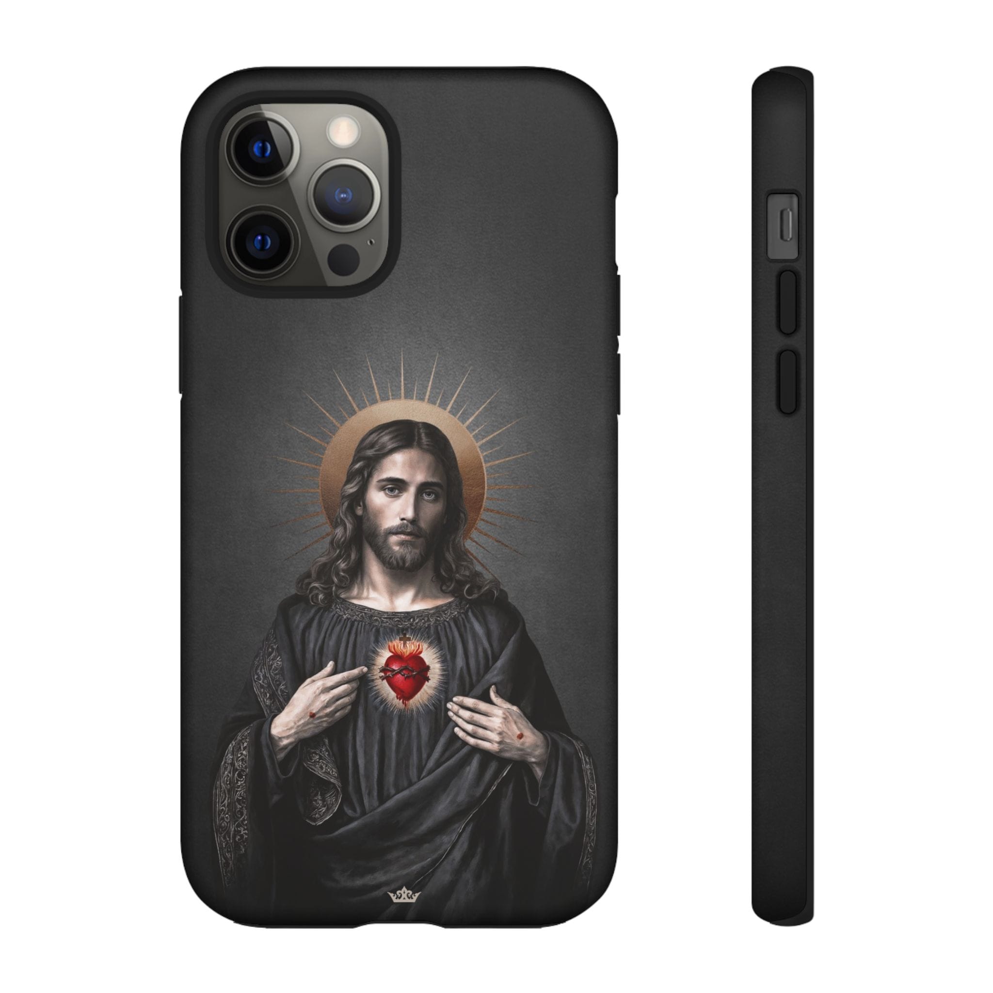 Sacred Heart of Jesus Hard Phone Case (Vintage Black) Copyright VENXARA