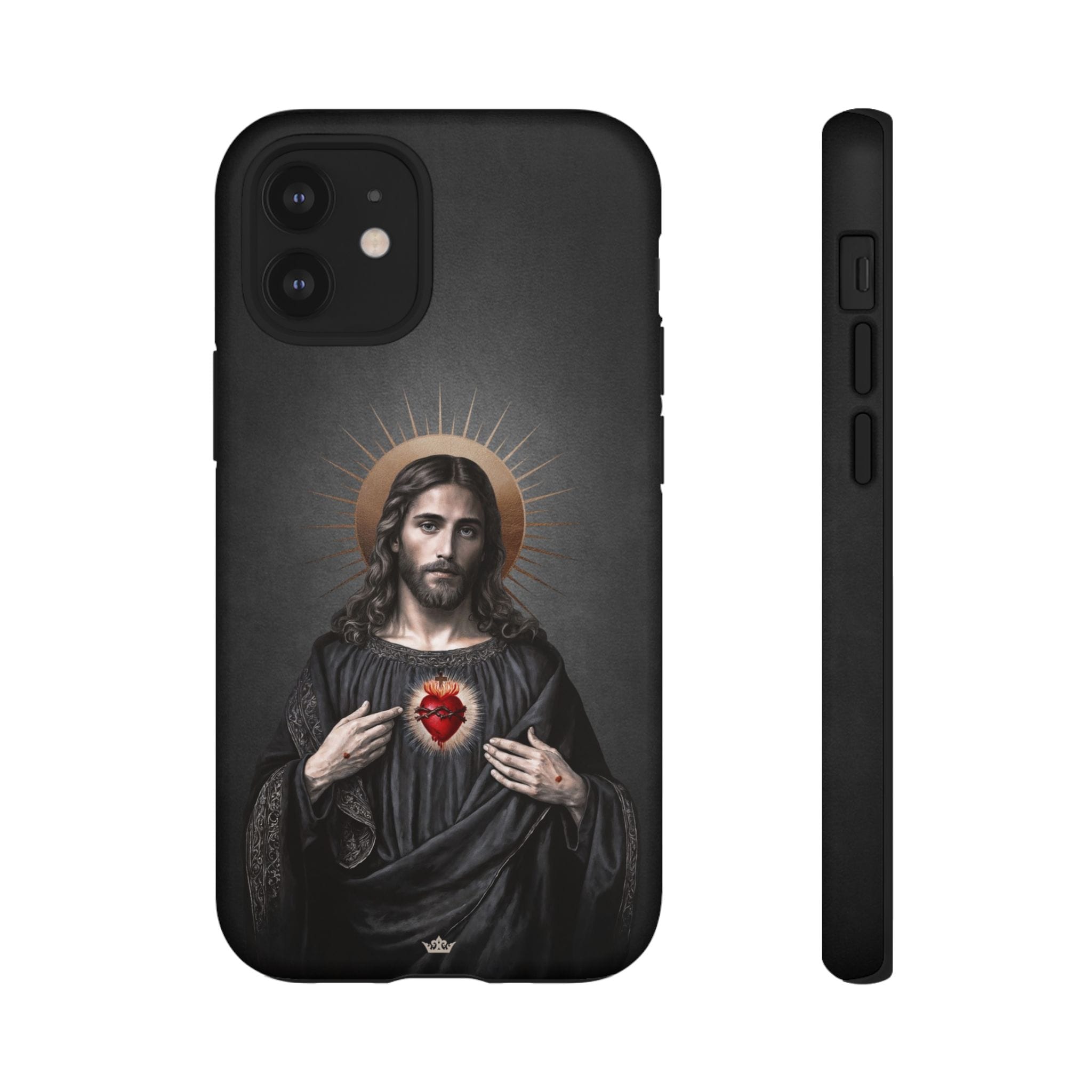 Sacred Heart of Jesus Hard Phone Case (Vintage Black) Copyright VENXARA
