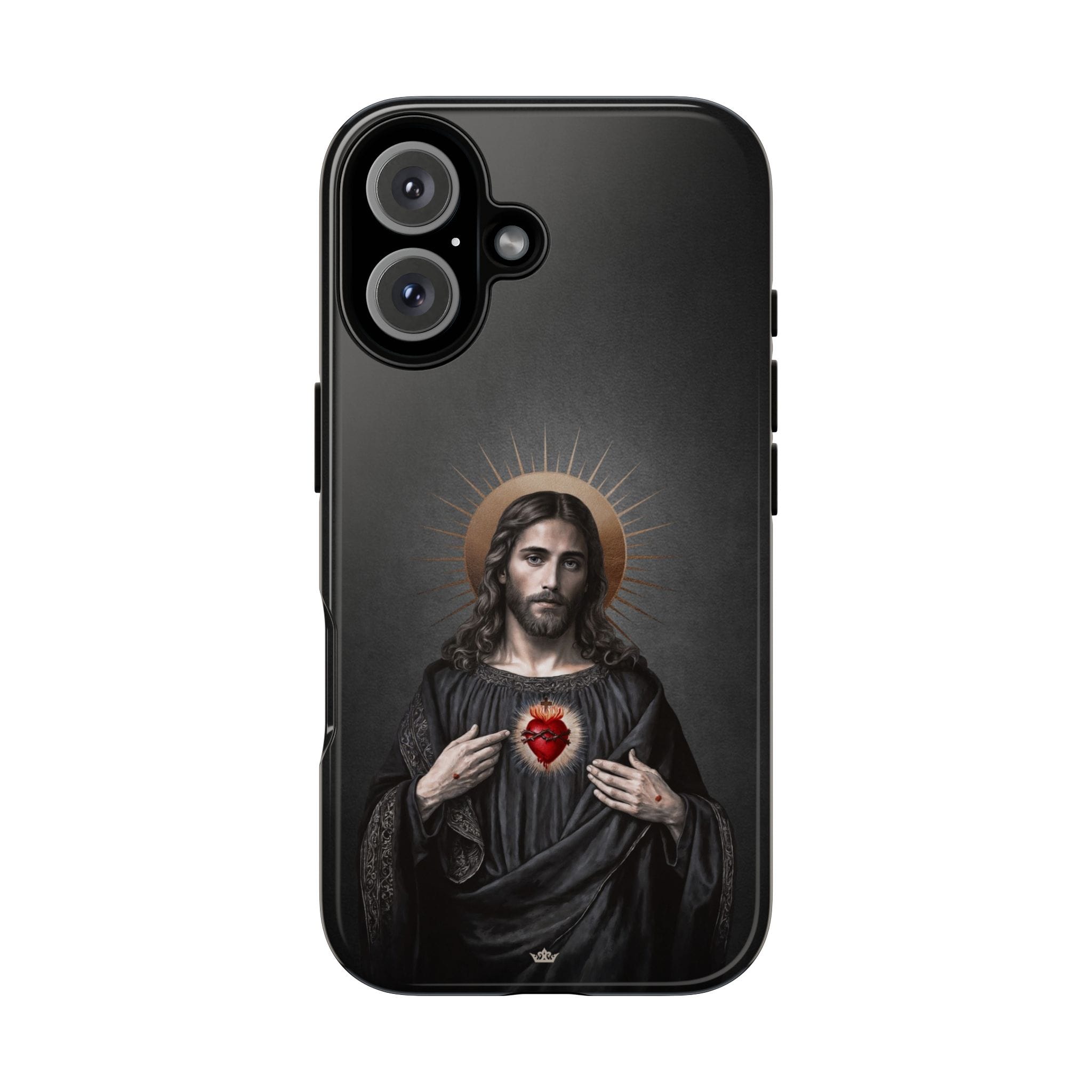Sacred Heart of Jesus Hard Phone Case (Vintage Black) Copyright VENXARA