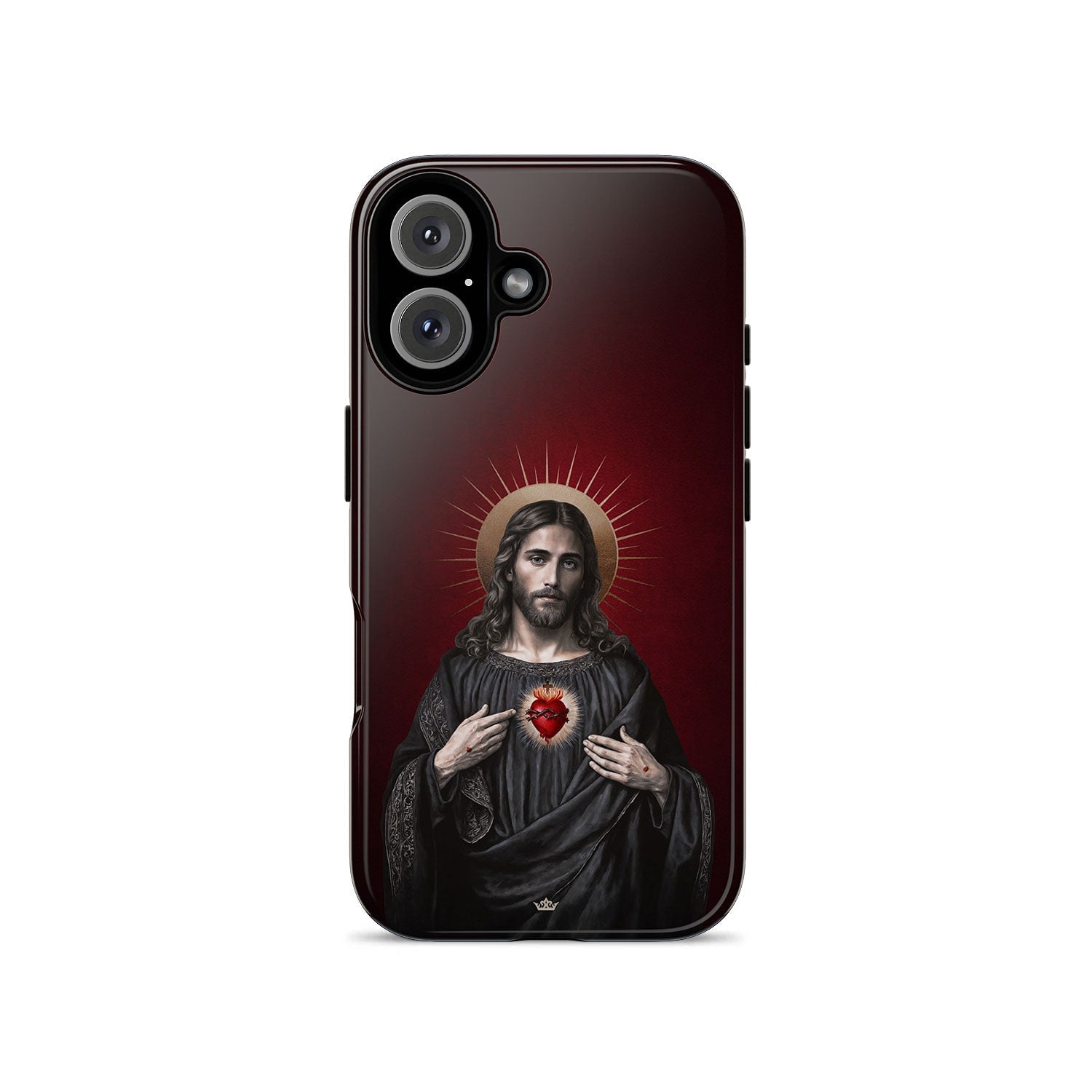 Sacred Heart of Jesus Hard Phone Case (Vintage Garnet) - VENXARA®