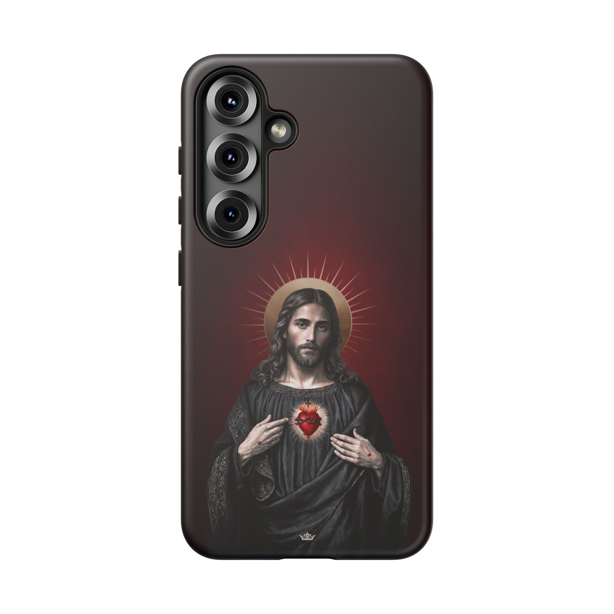 Sacred Heart of Jesus Hard Phone Case (Vintage Garnet) - Venxara
