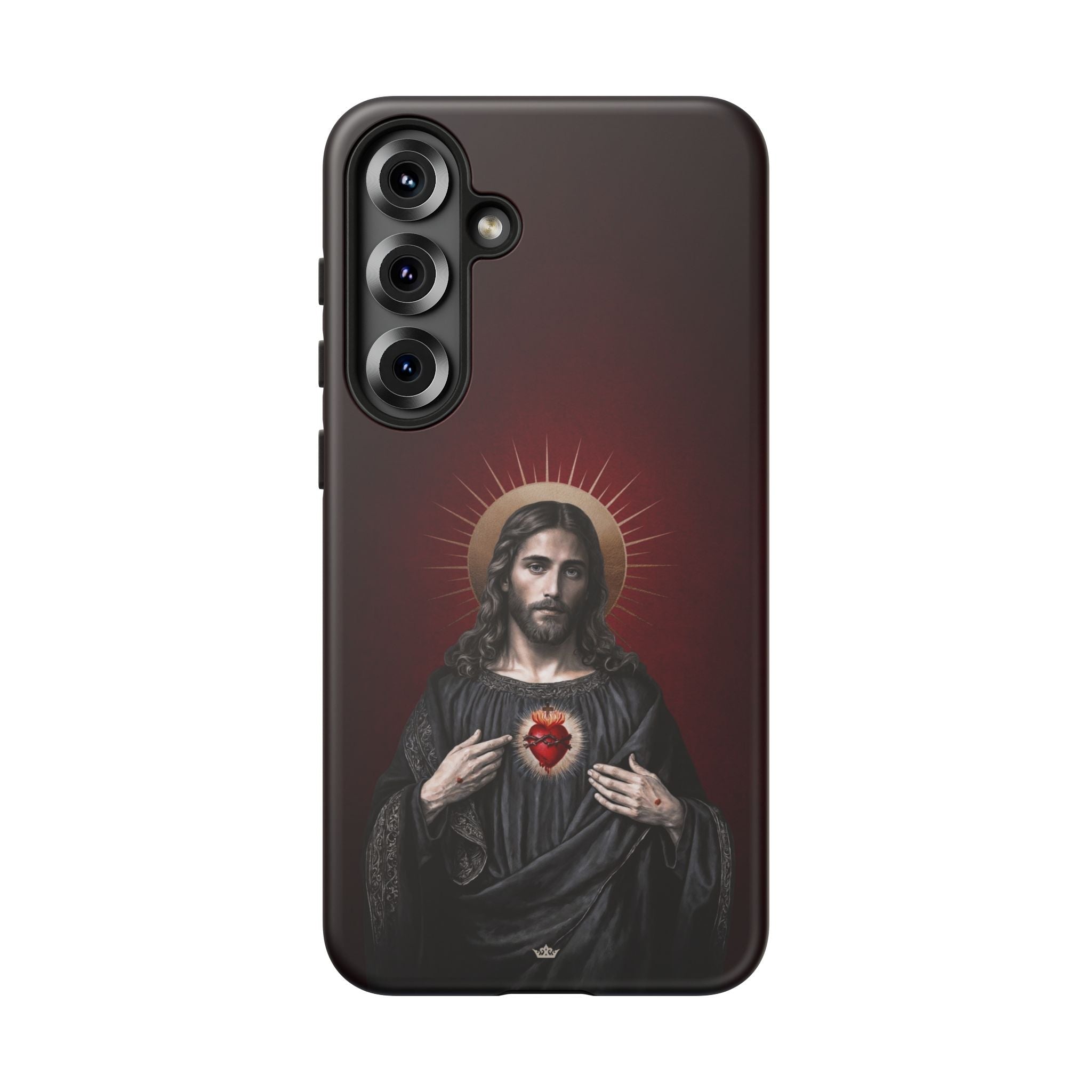 Sacred Heart of Jesus Hard Phone Case (Vintage Garnet) - Venxara