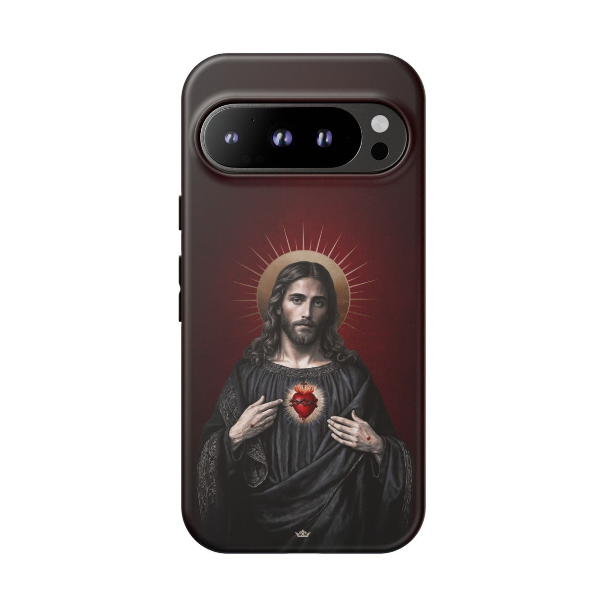 Sacred Heart of Jesus Hard Phone Case (Vintage Garnet) Copyright VENXARA