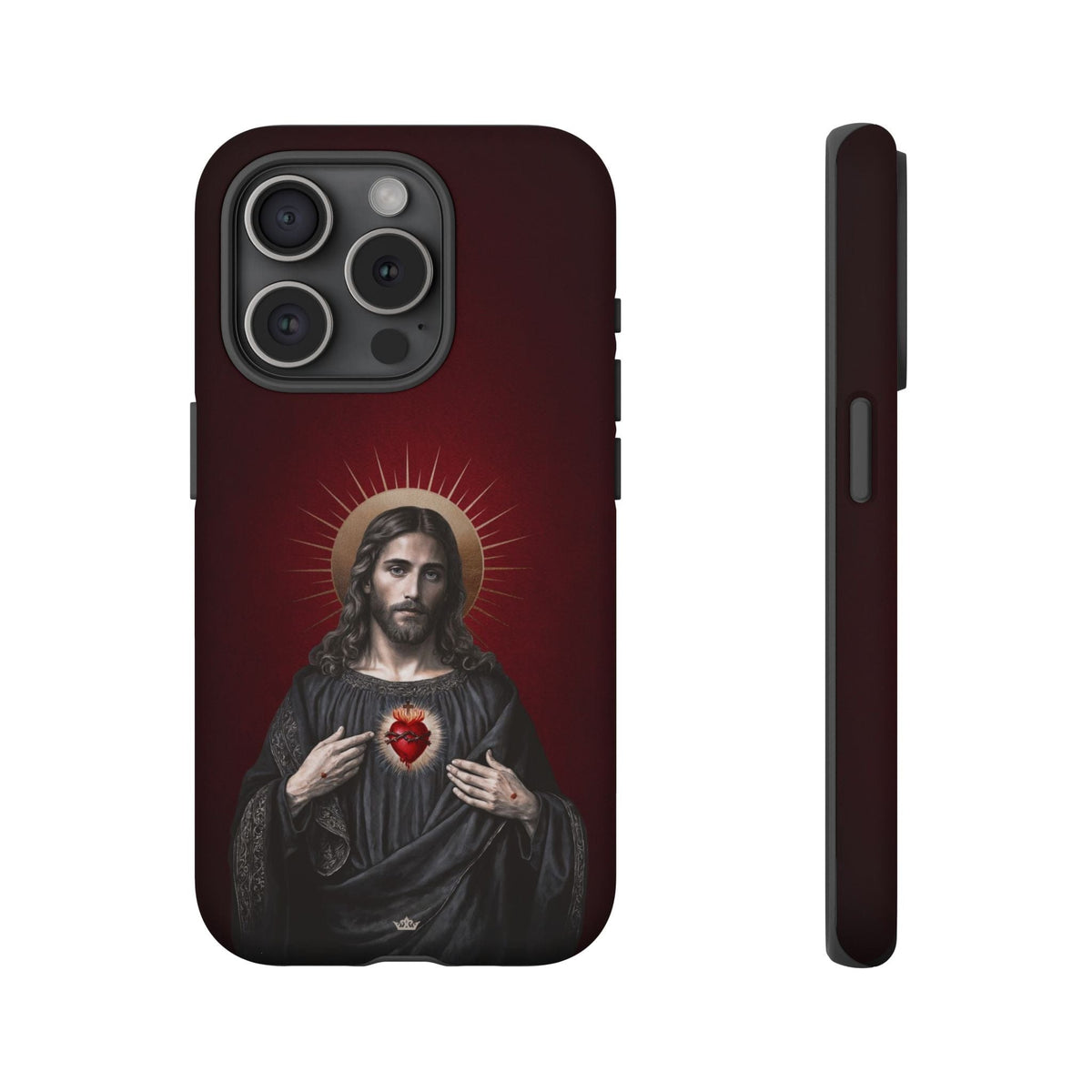 Sacred Heart of Jesus Hard Phone Case (Vintage Garnet) Copyright VENXARA