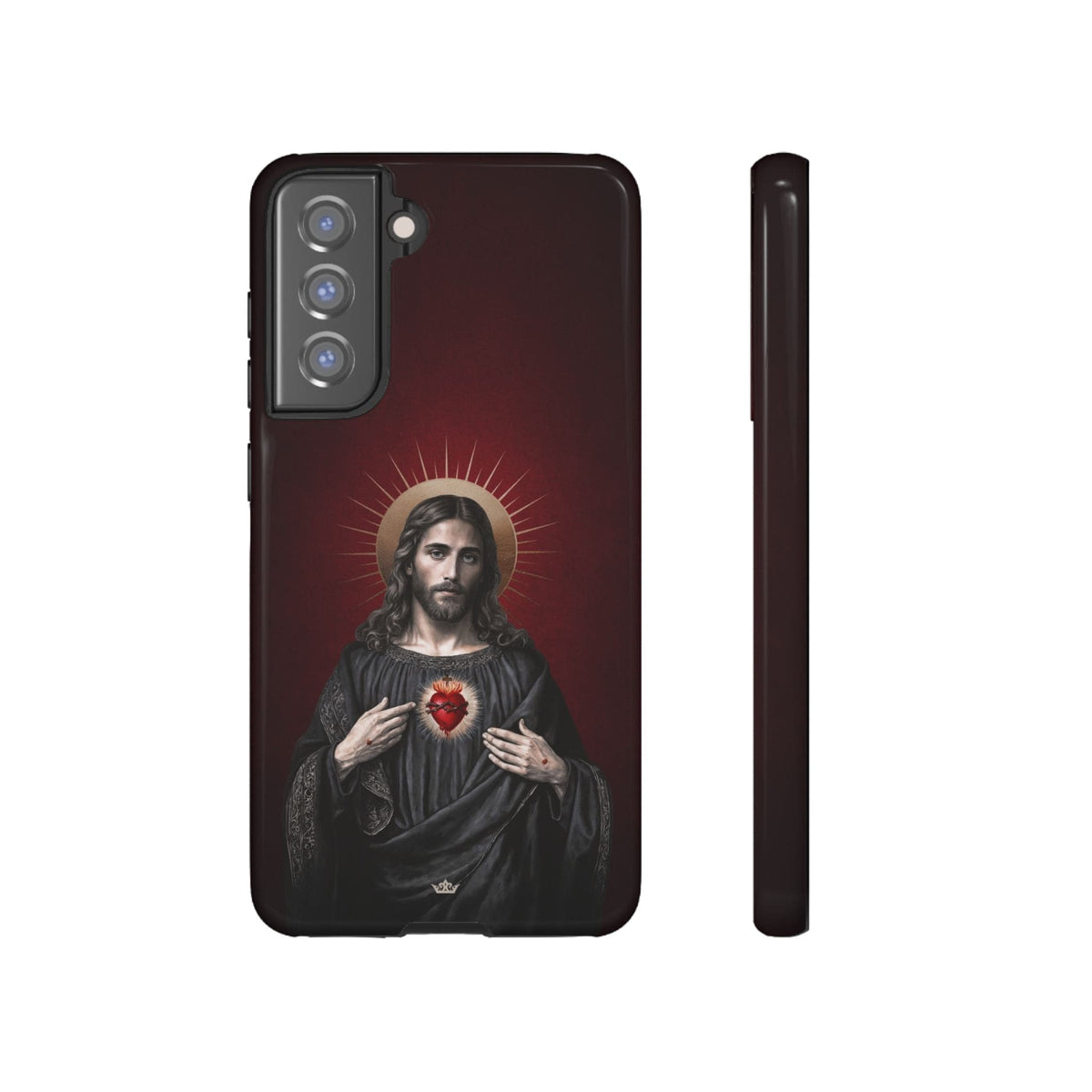 Sacred Heart of Jesus Hard Phone Case (Vintage Garnet) Copyright VENXARA