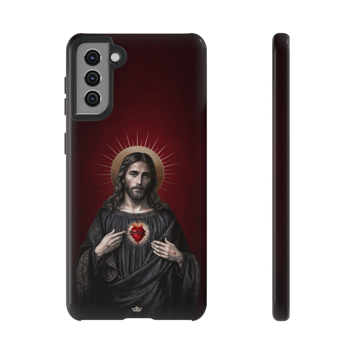 Sacred Heart of Jesus Hard Phone Case (Vintage Garnet) Copyright VENXARA