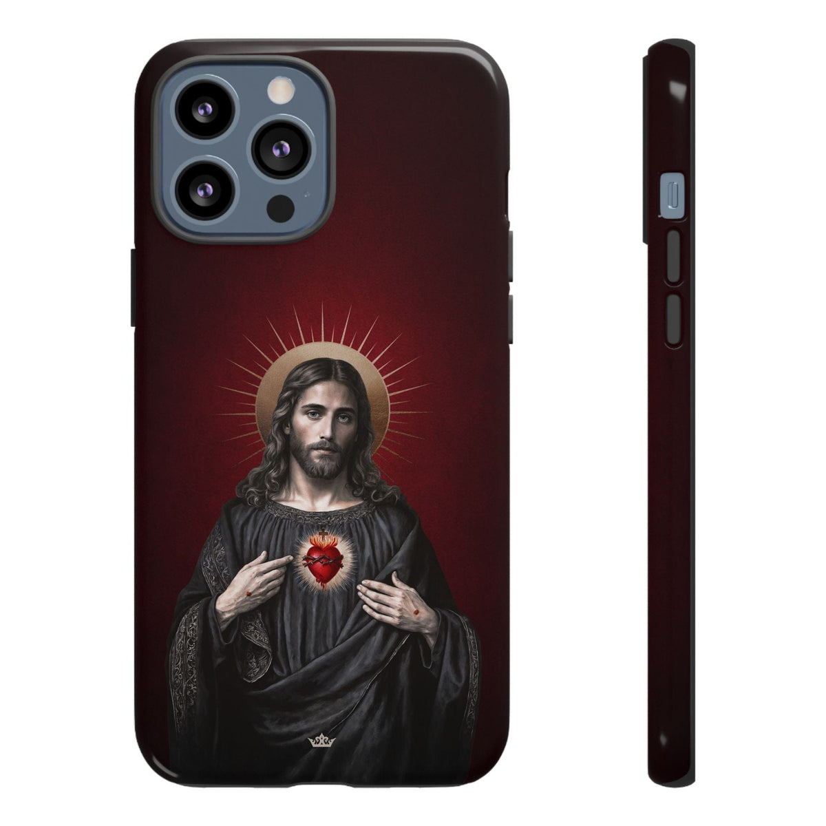Sacred Heart of Jesus Hard Phone Case (Vintage Garnet) Copyright VENXARA