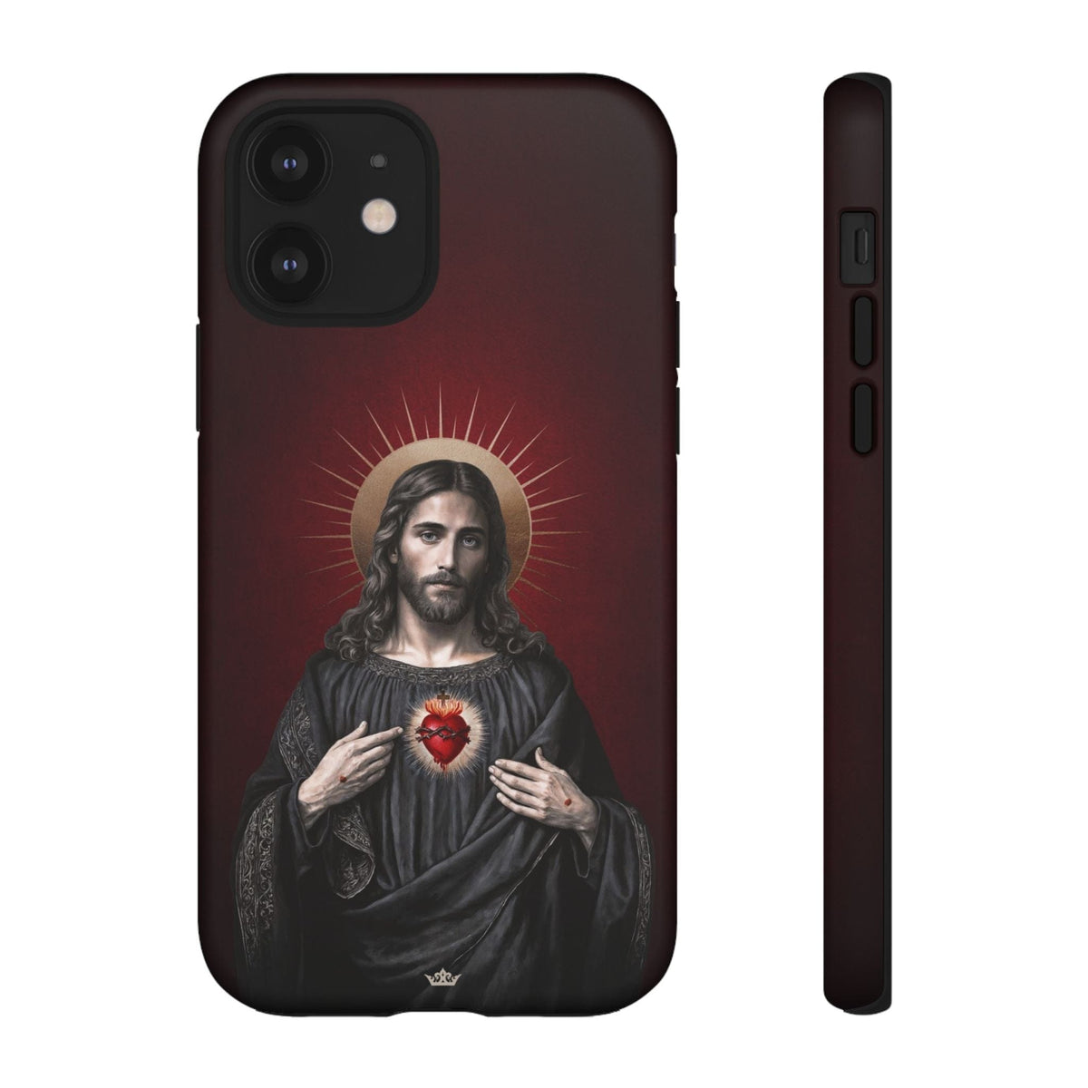 Sacred Heart of Jesus Hard Phone Case (Vintage Garnet) Copyright VENXARA